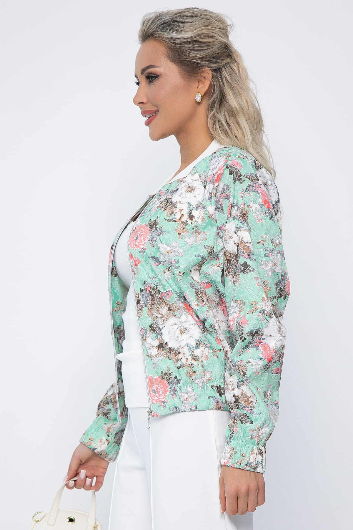 Бомбер Эшли (мятная роза) Б13548-41М