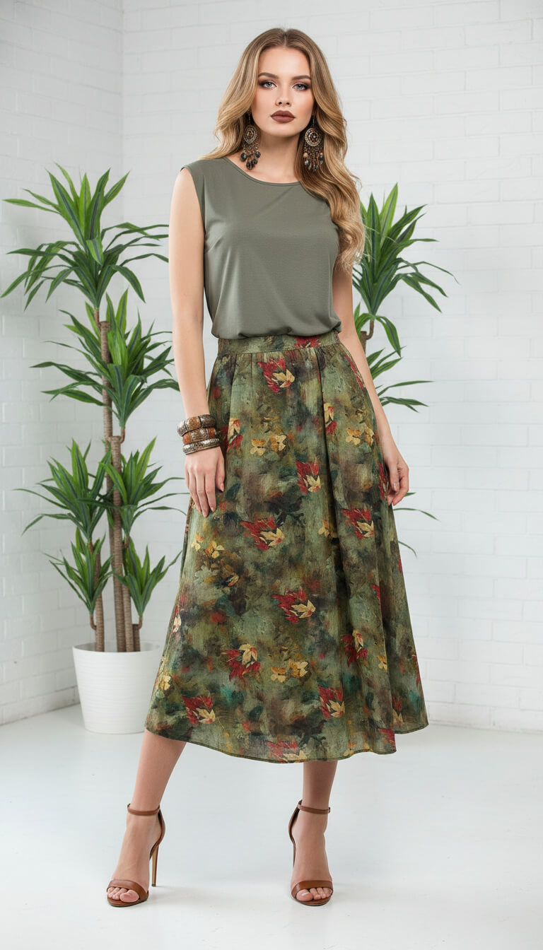 Юбка Льюис (зеленая) Ю15575-10М