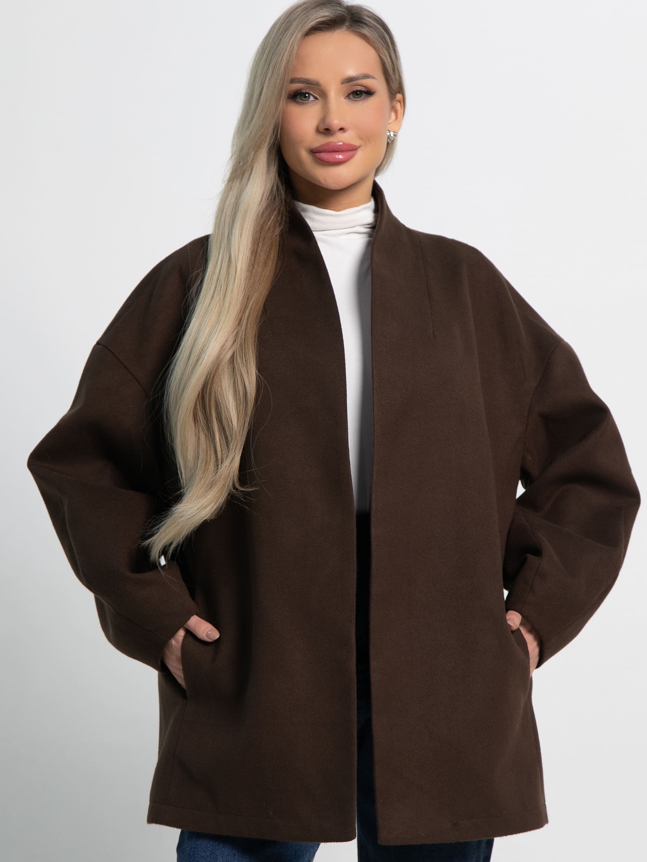 Пальто Мелания (горький шоколад) Б15185-5М