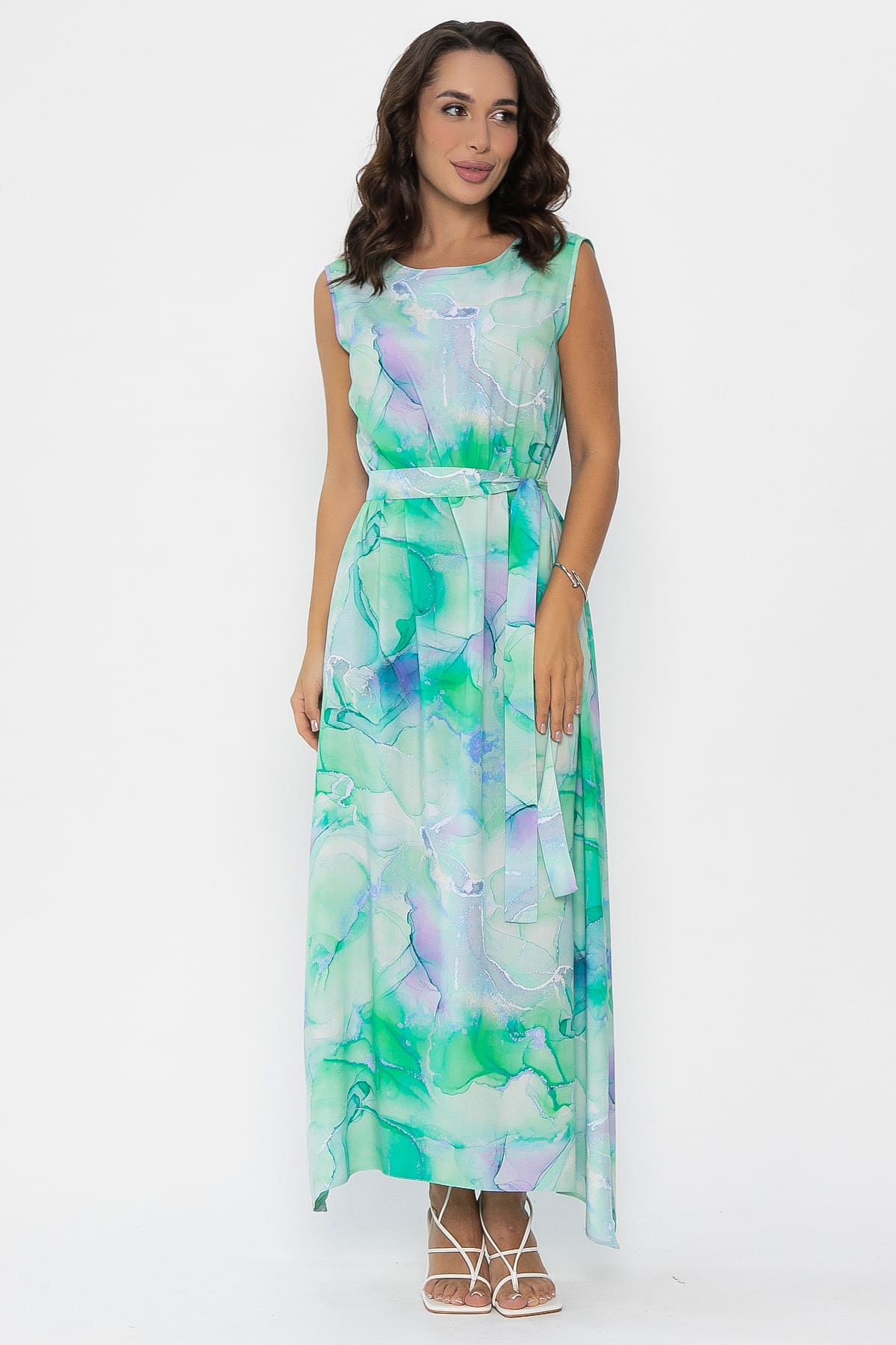 Платье Иниша  (зеленое) П14072-4М