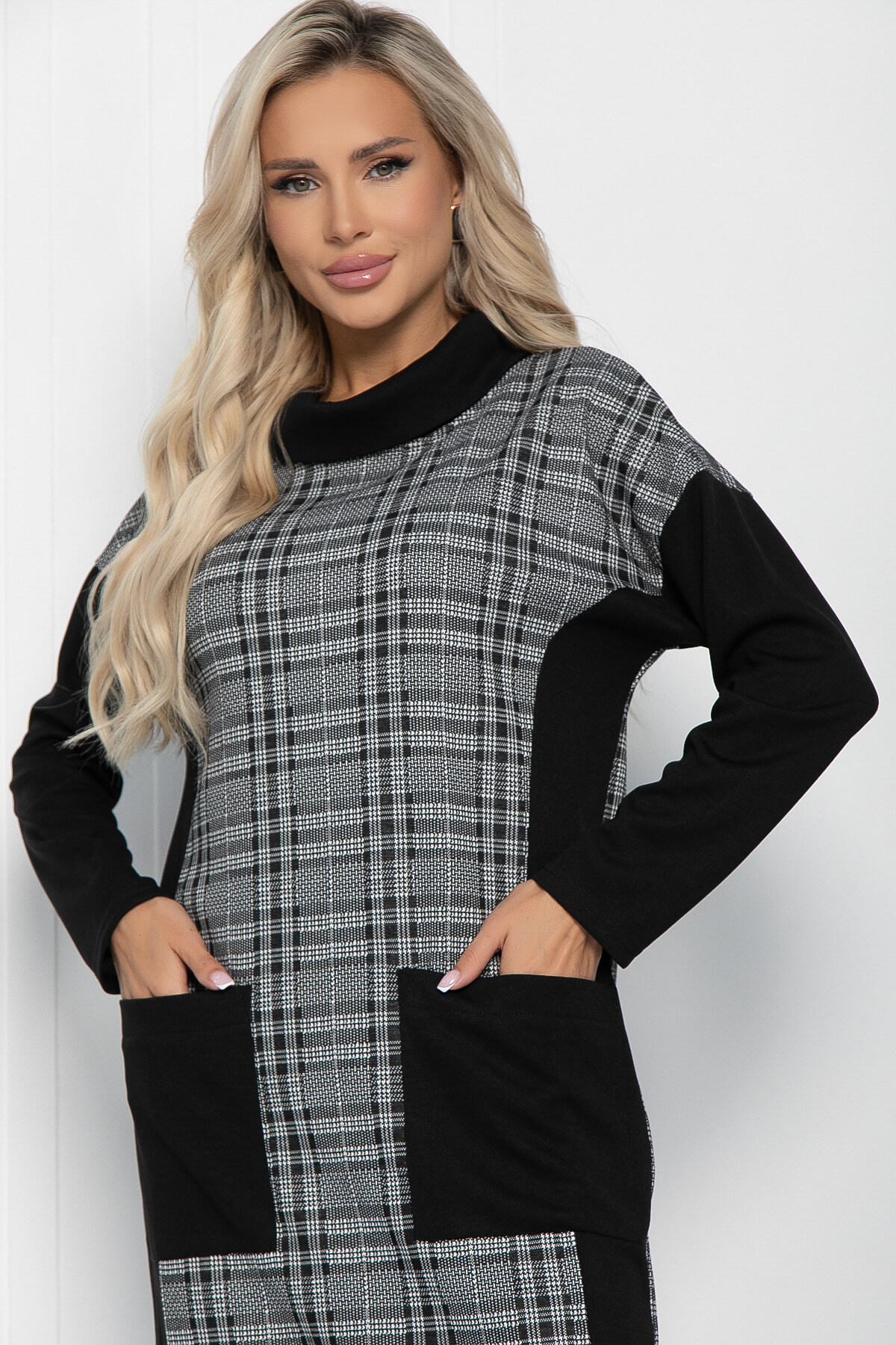 Платье Брэтта (серо-черное) П11357