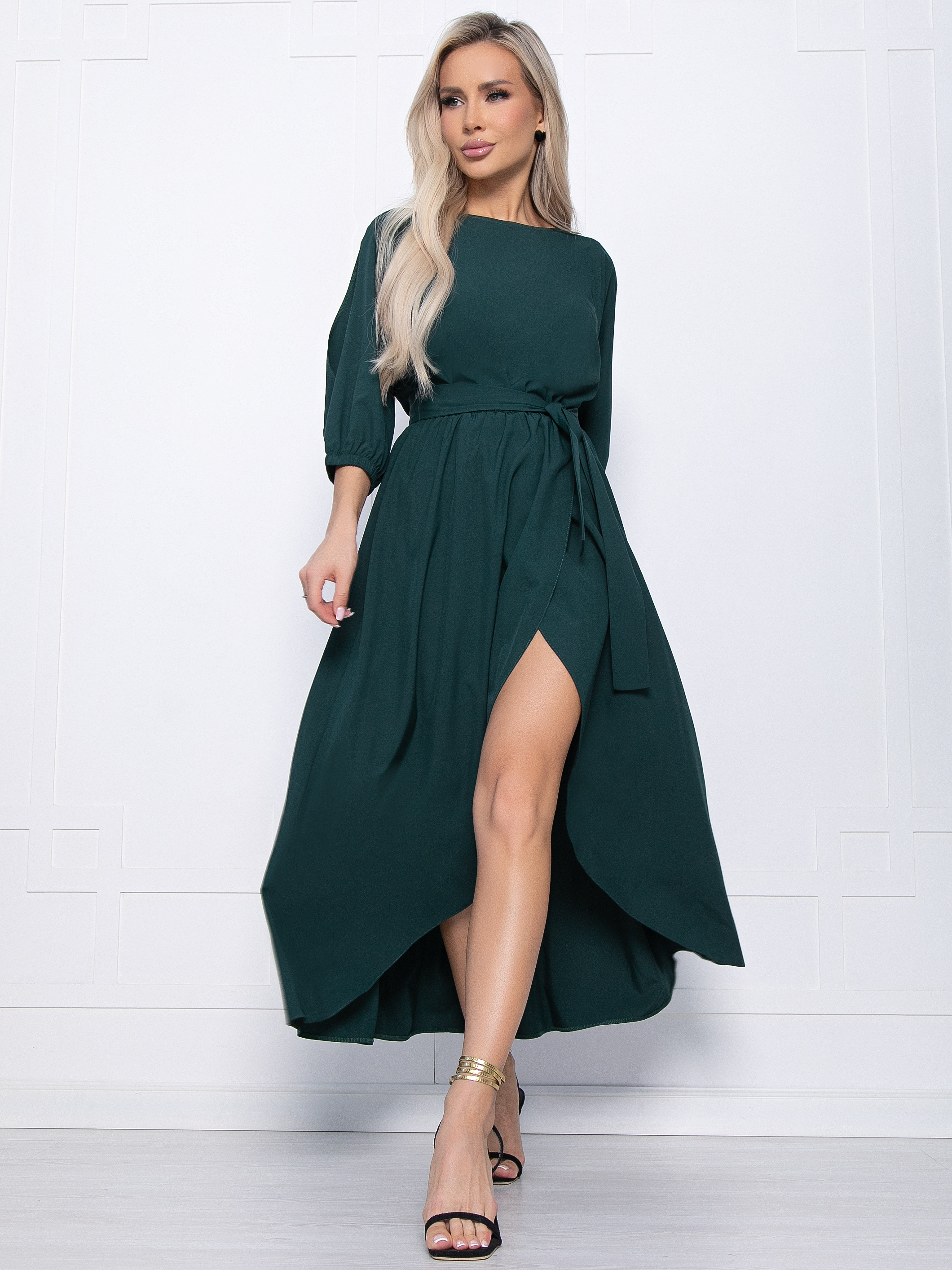 Платье Танго вдвоем (изумрудное) П15139-1М