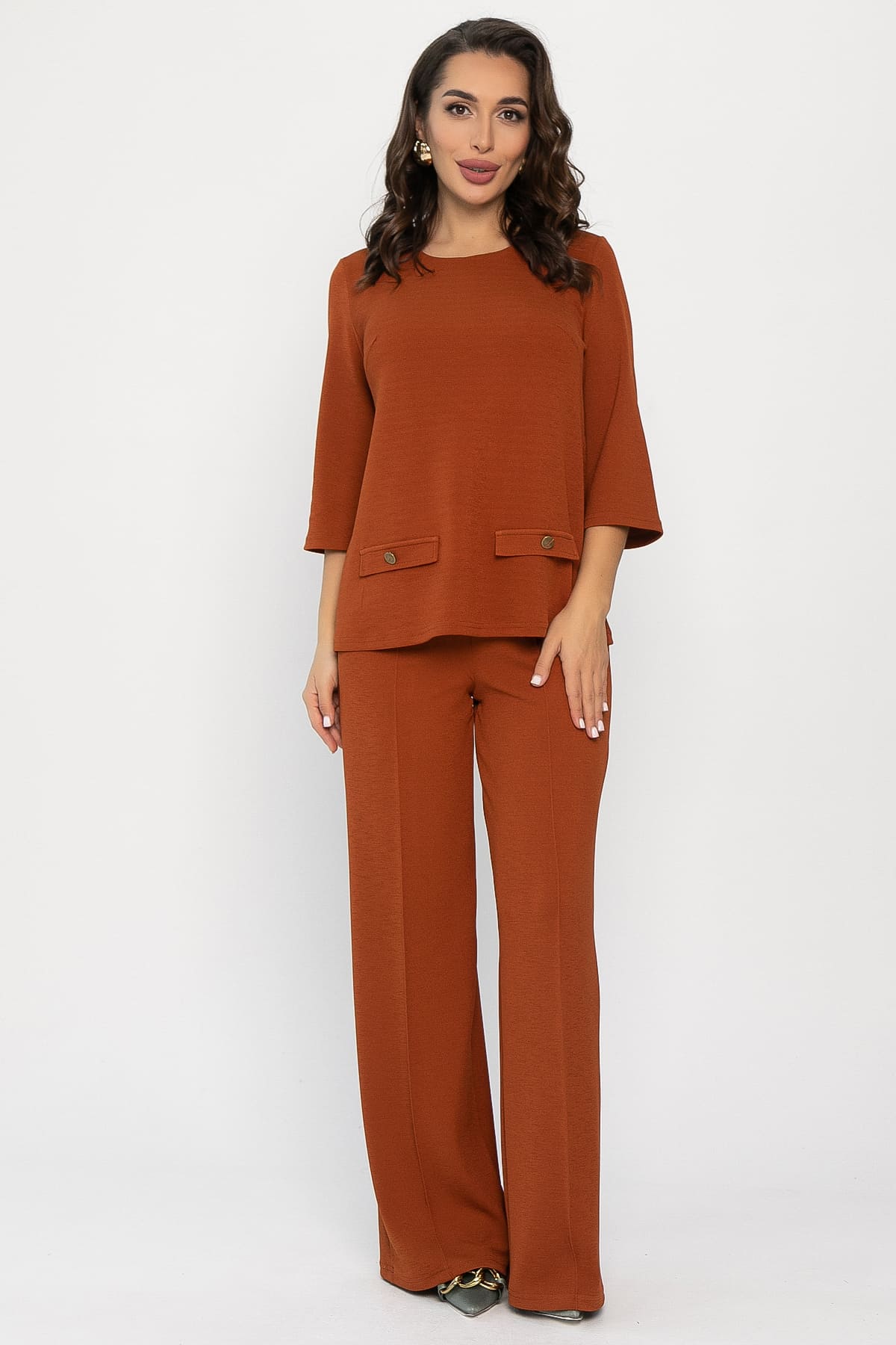 Костюм трикотажный Альберта (терракотовый) К14385-10М