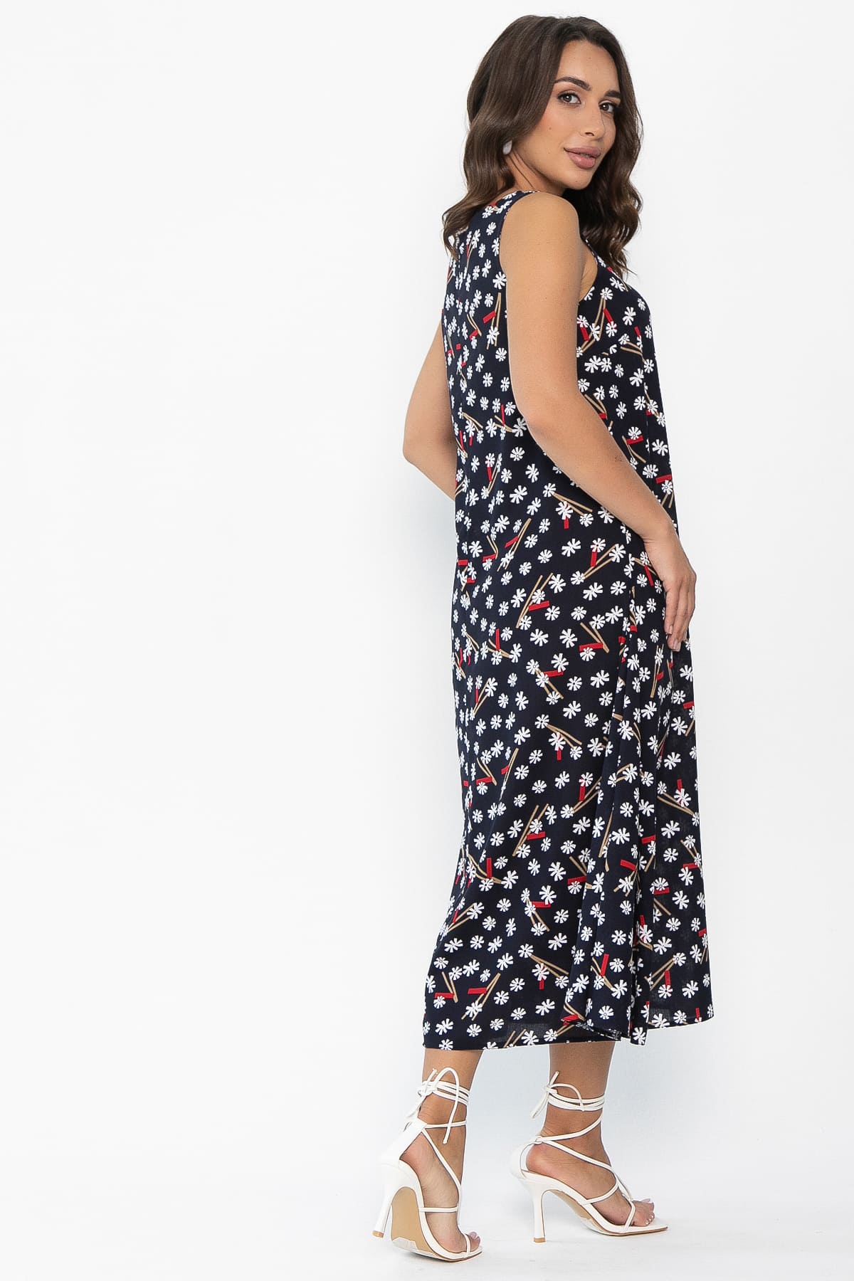 Сарафан Кампари (синий/цветы) П13995-10М