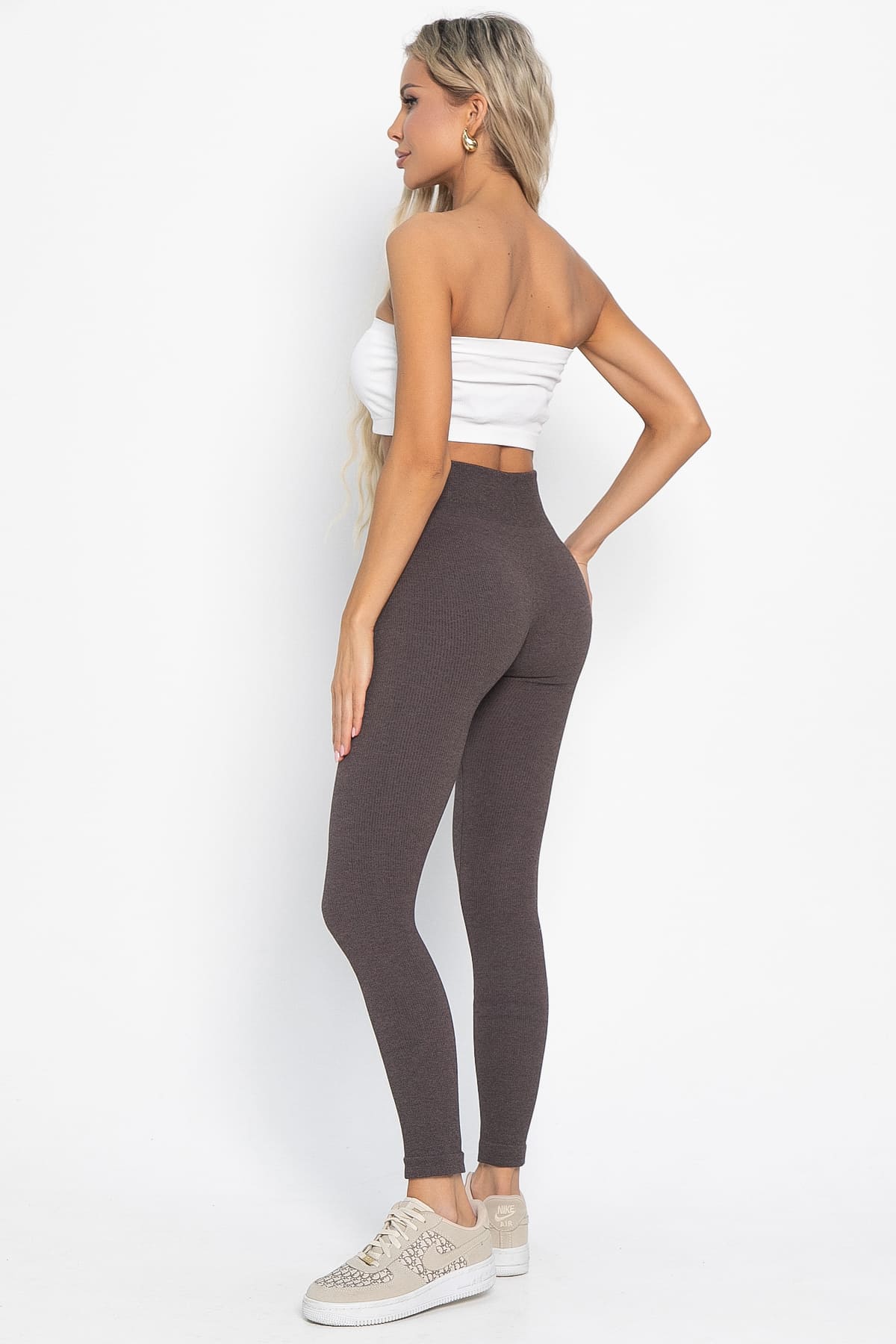 Лосины в рубчик утепленные НЬЮ (шоколад) Б14977-7М