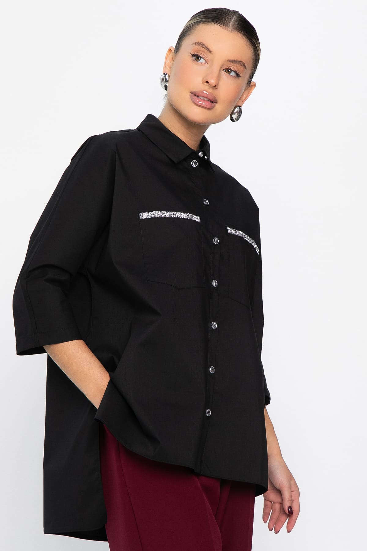 Рубашка Аристократка (черная) Б14440-10М