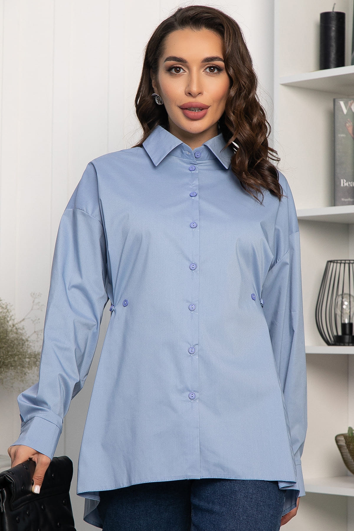 Рубашка Антария  (серо-голубая) Б14190-5М