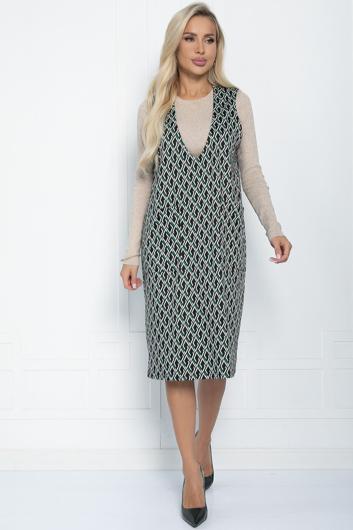 Сарафан Каролинн (темно-зеленое) П11214