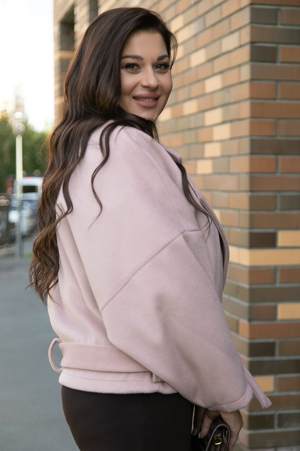 Пальто укороченное Хайт  (пудра) Б14315-7М