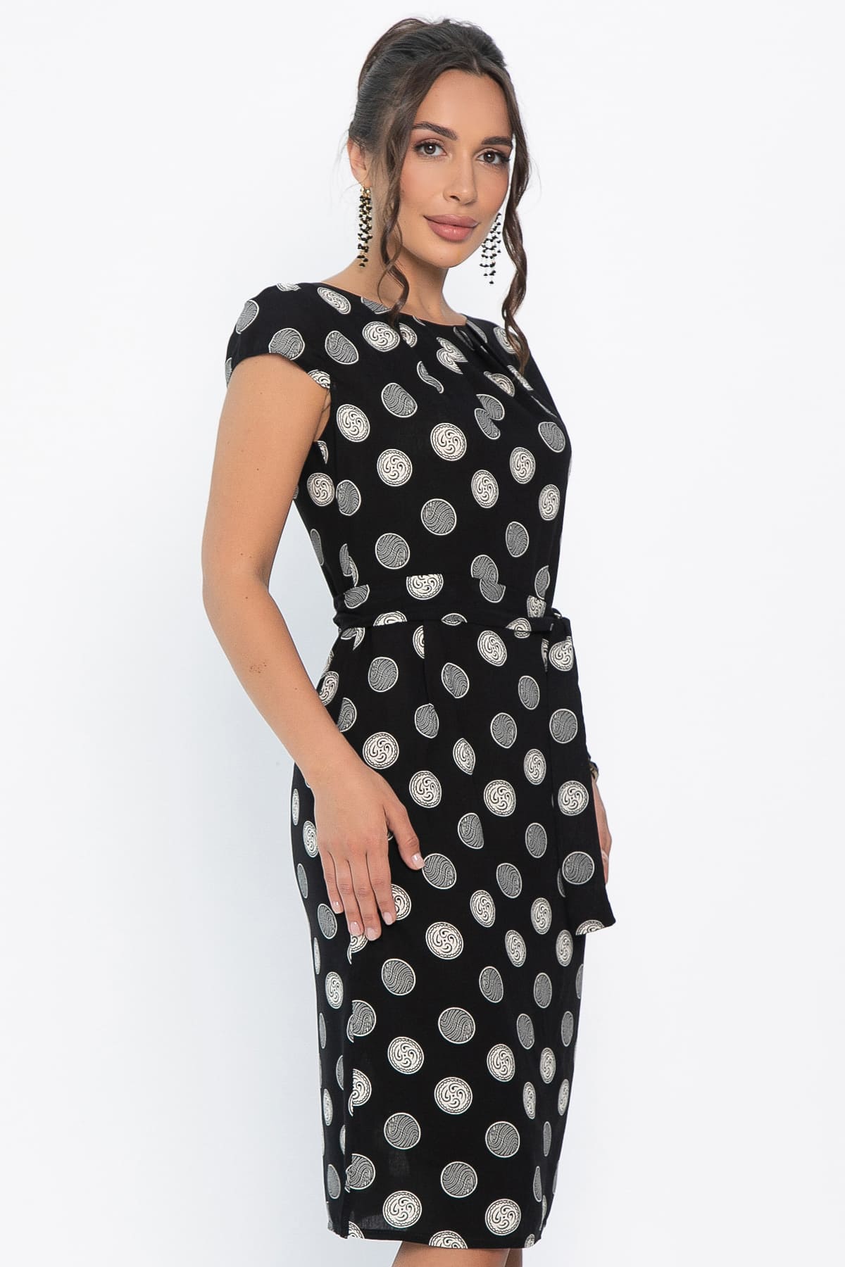 Платье Габриэль (черное/круги) П13953-10М