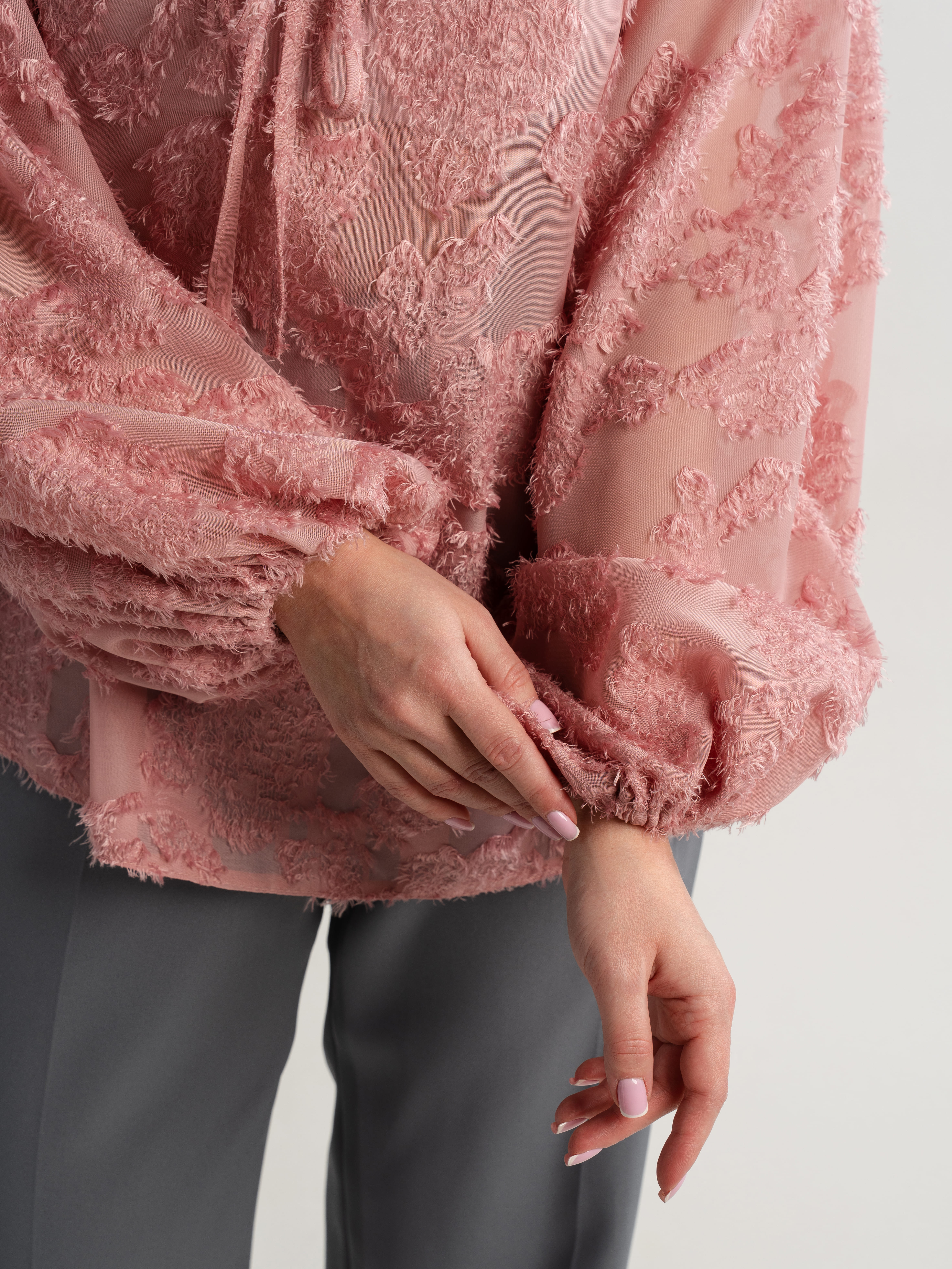 Блуза Воздушная мелодия (пудра) Б15139-7М