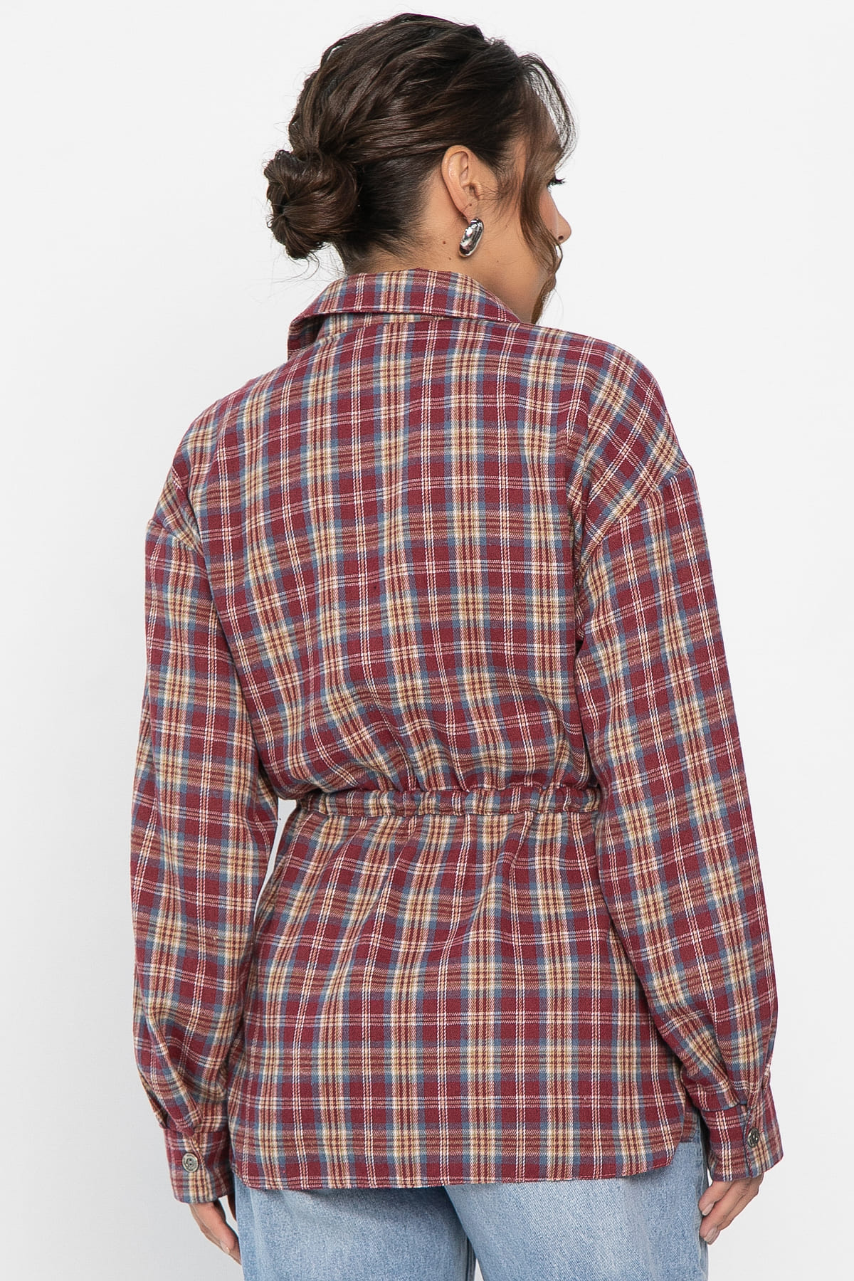 Рубашка хлопковая Джанет (винный) Б14274-4М