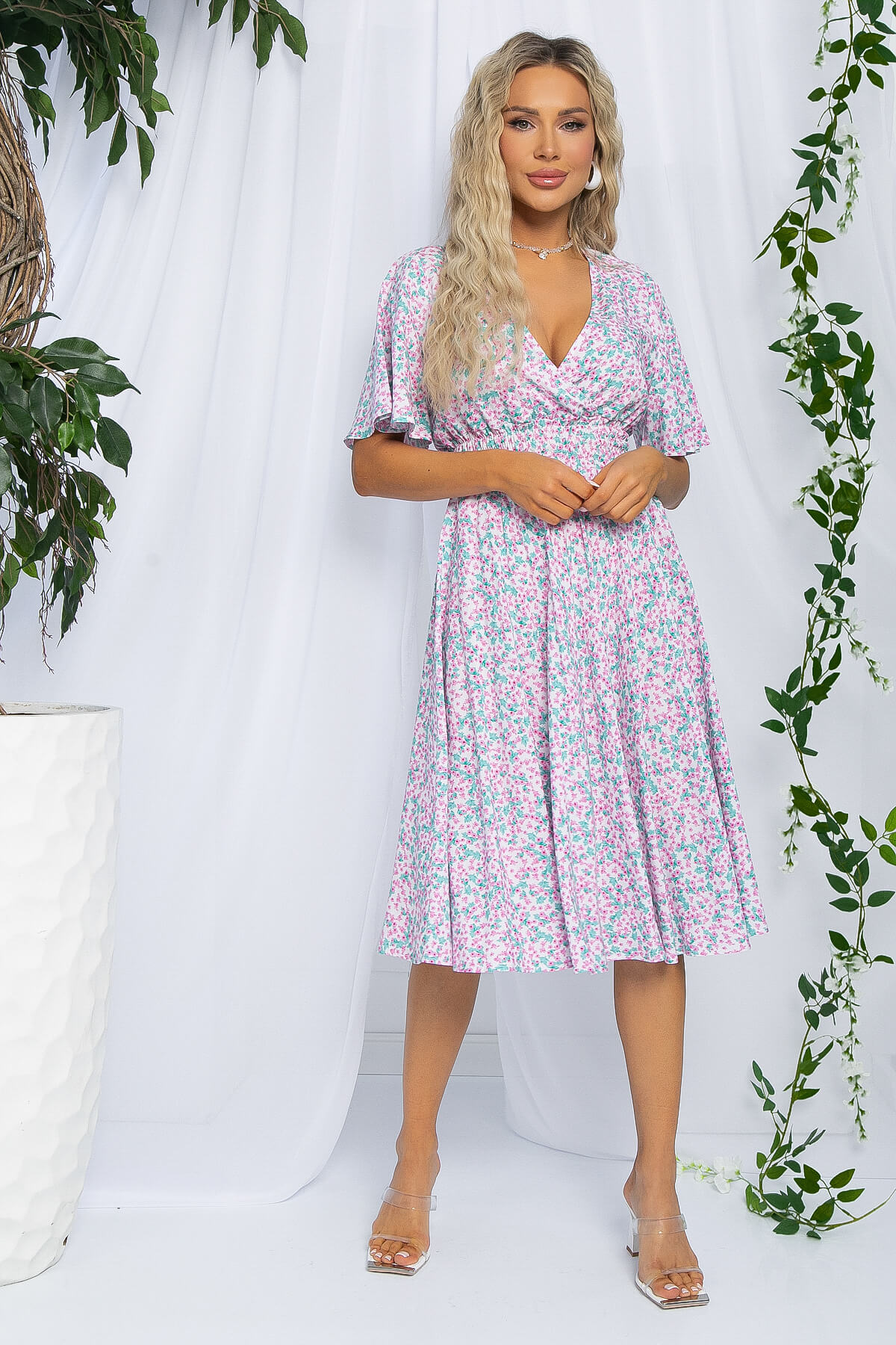 Платье Селена (розовые цветы) П13101-8М