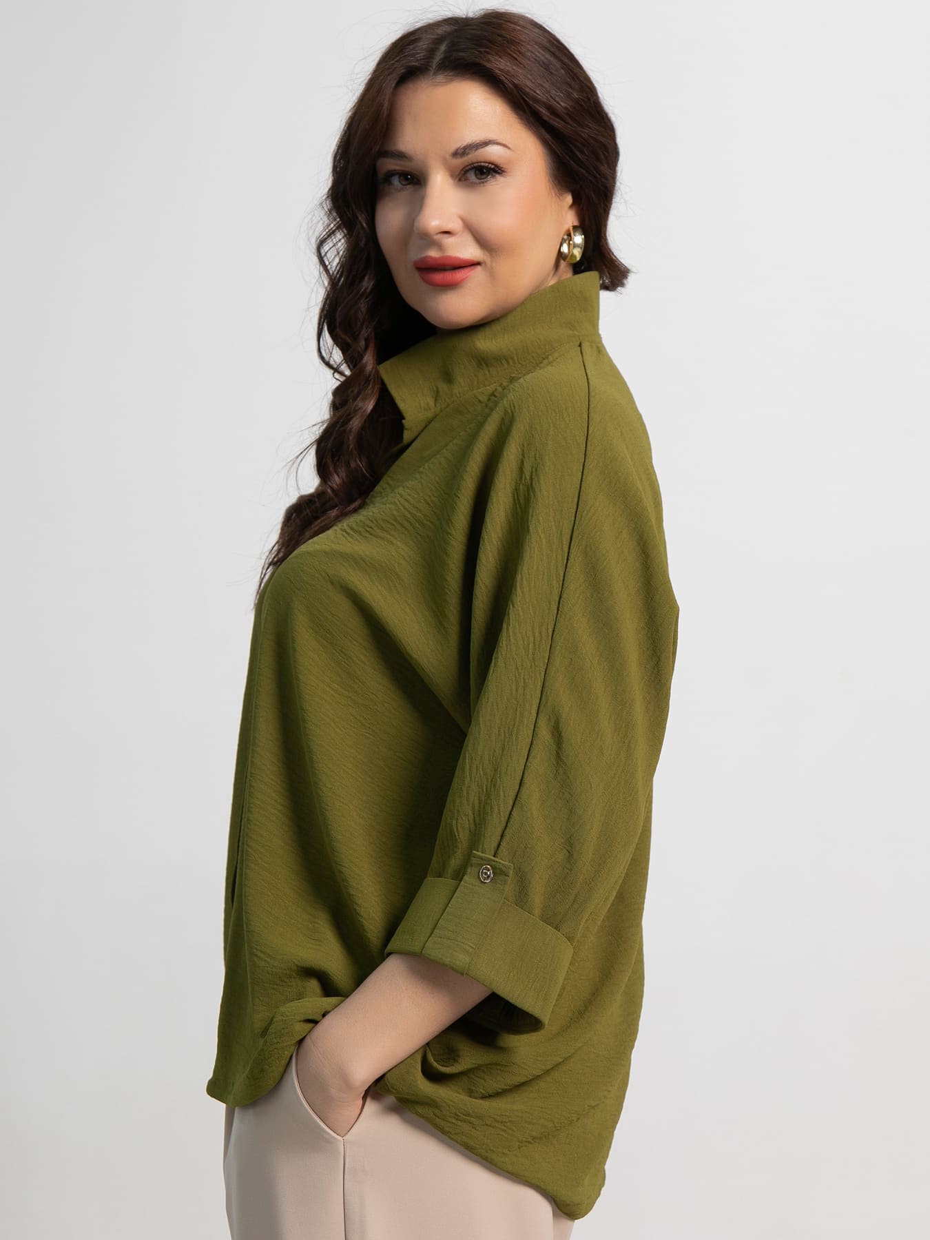 Блуза Серенада (оливковый) Б15551-24М