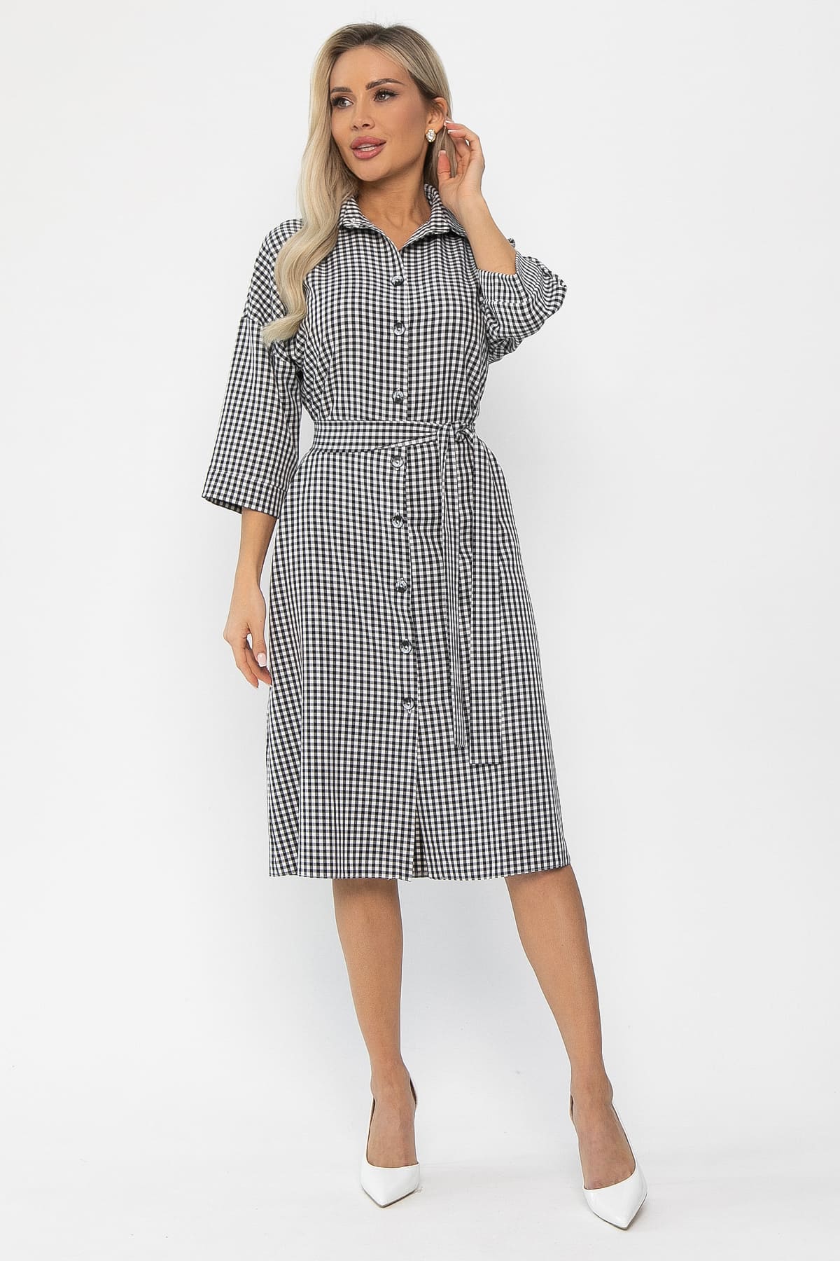 Платье Кэсси (черно-белое) П11218