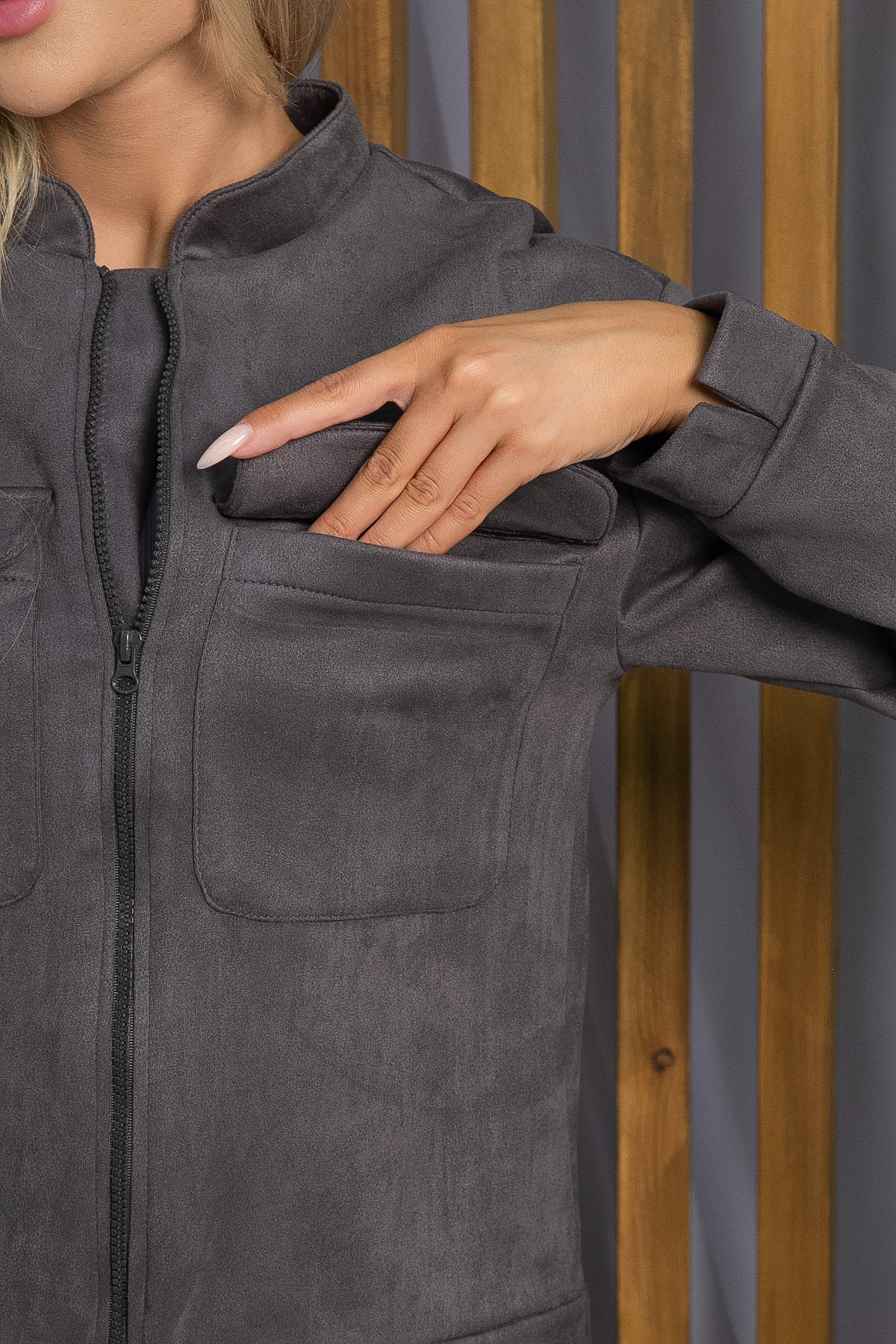 Бомбер Александра (тёмно-серый) Б13273-2М