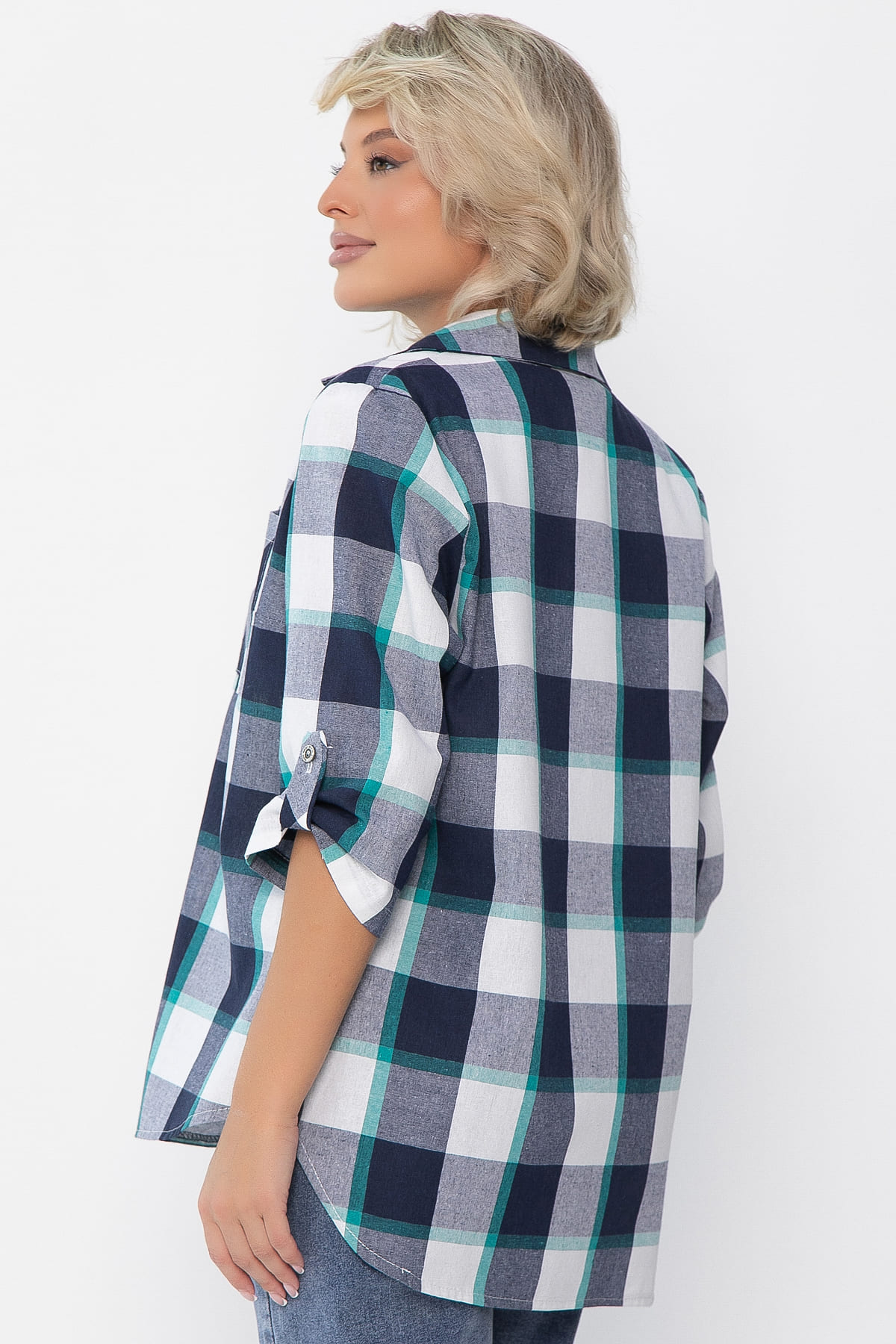 Рубашка Аланта (бело-синяя) Б14035-18М