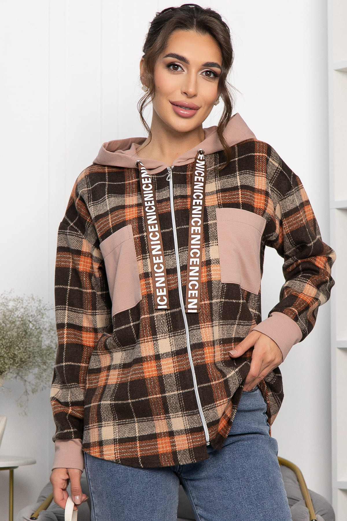 Рубашка Больше чем стиль НЬЮ (коричневая)  Б13907-50М