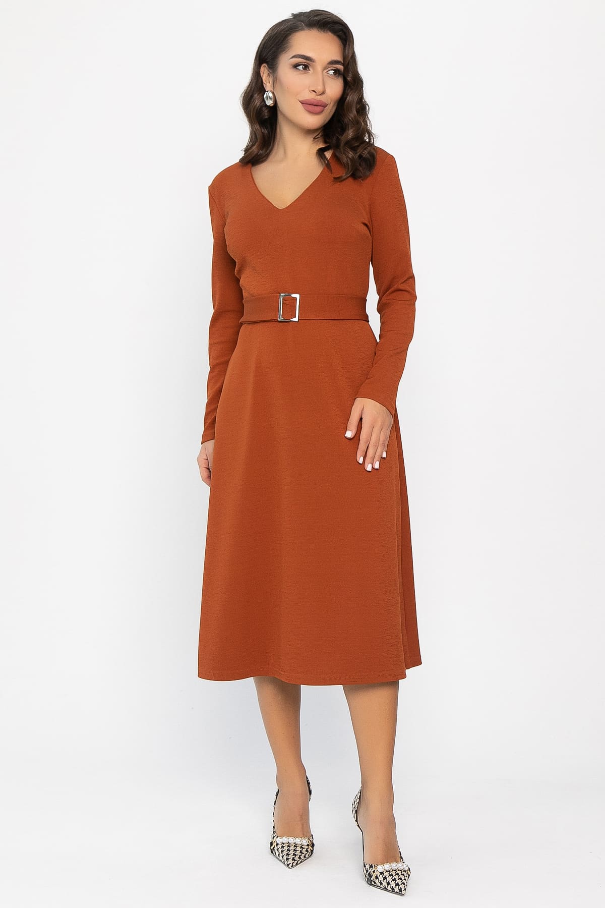 Платье трикотажное Парижанка (терракот) П14335-10М