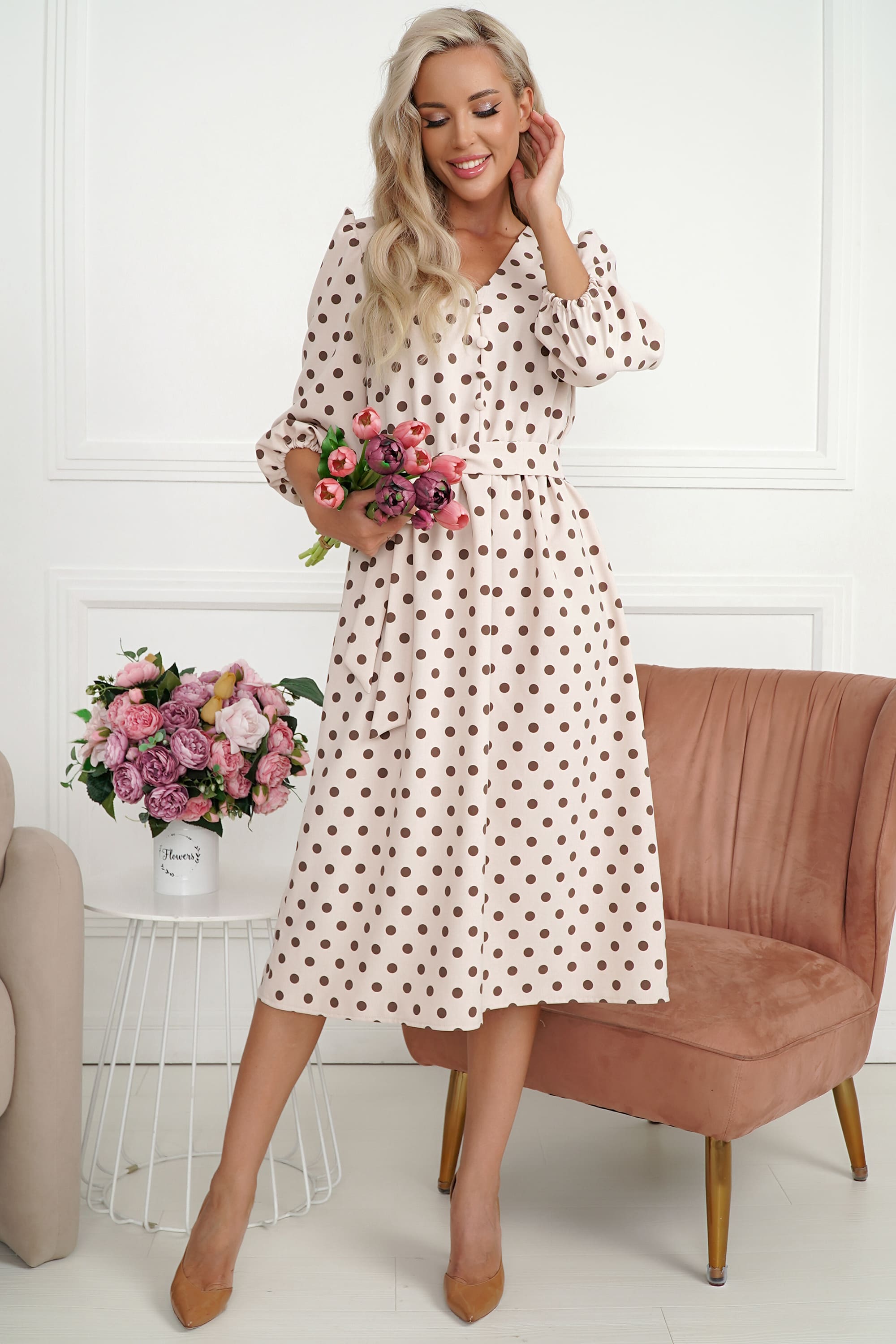 Платье Розетта (бежевое) П14113-45М