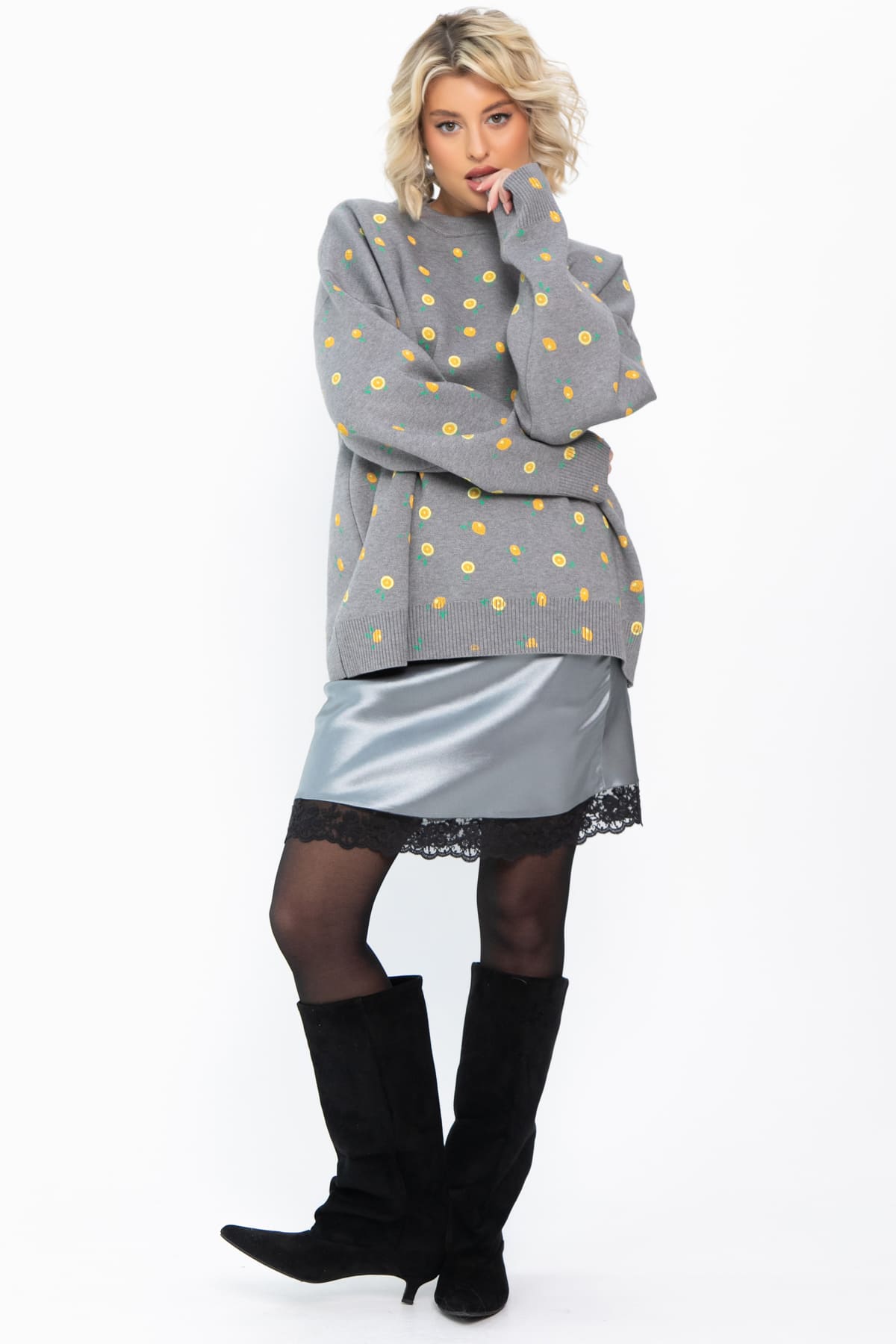 Юбка Игривое настроение (серебро) Ю14799-7М