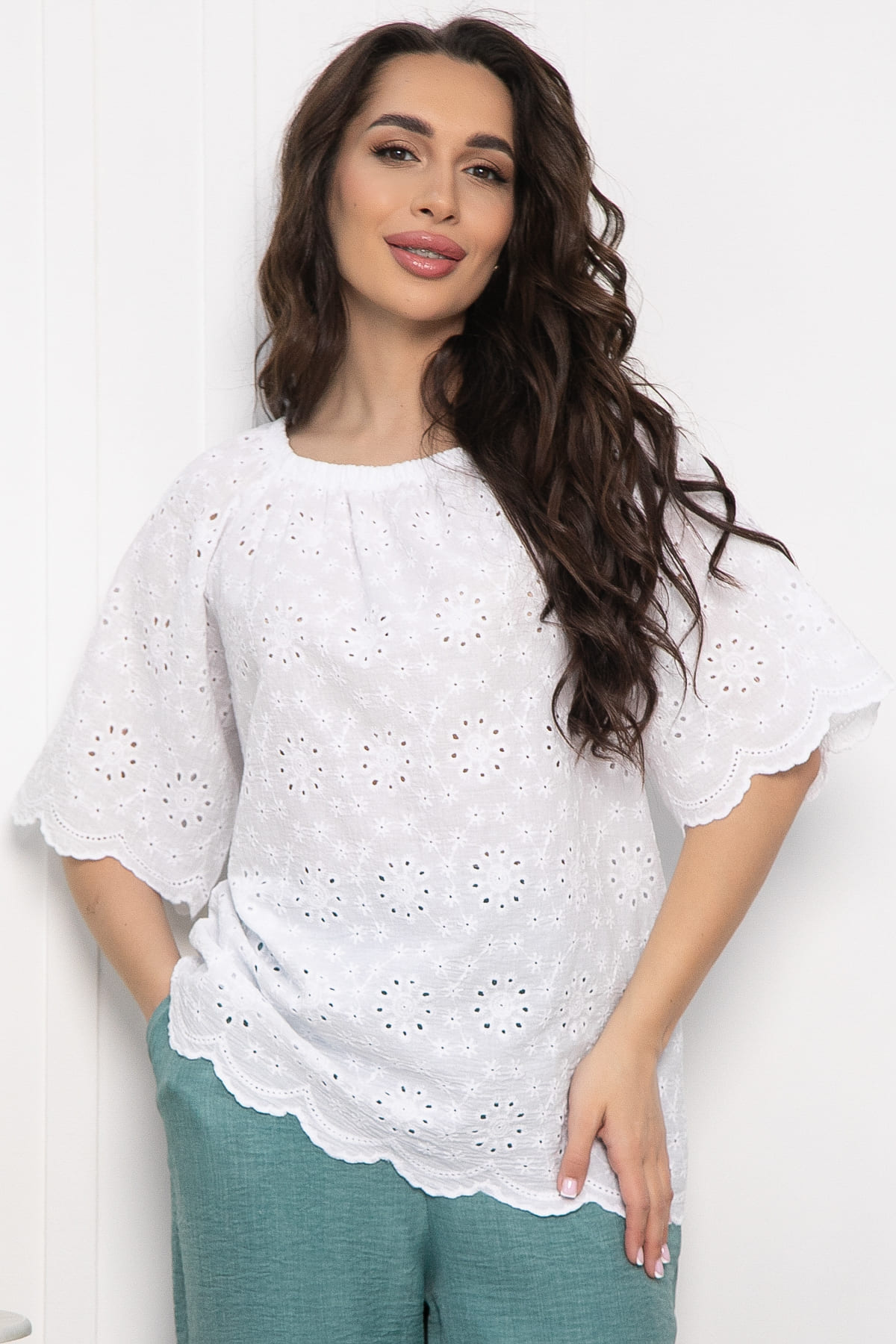 Блуза Воздушная (белая) Б13571-2М