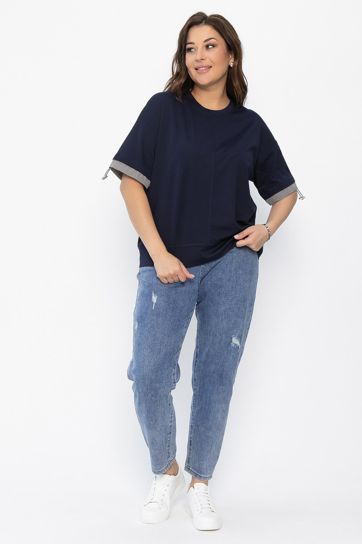 Блуза Софья (синяя) Б13941-1М