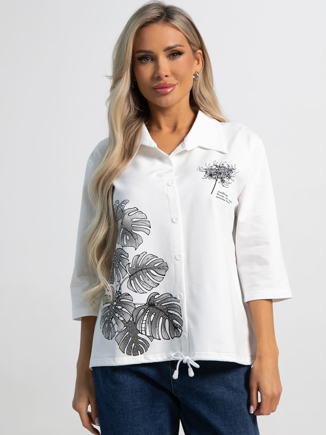 Блуза Экзотика (белая) Б15424-18М
