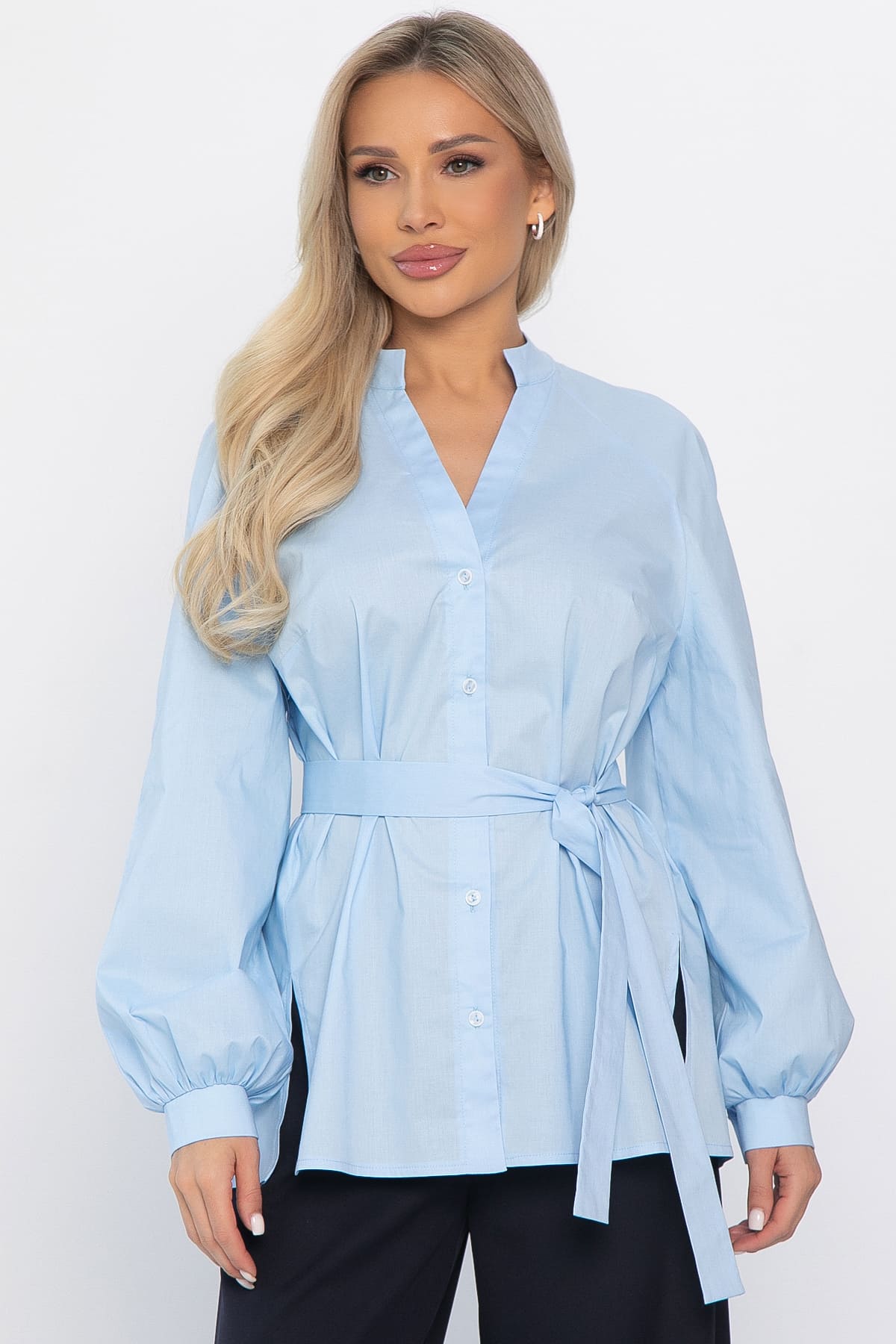 Блуза хлопковая Кристалия (голубая) Б14462-16М