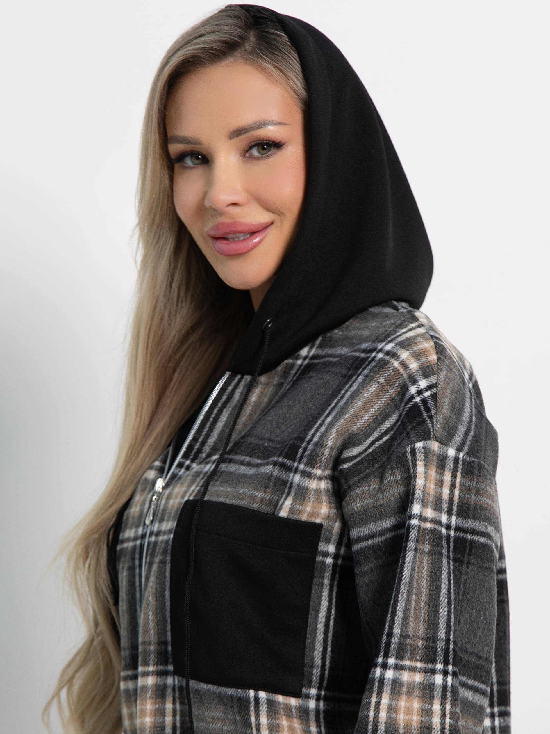 Рубашка Больше чем стиль НЬЮ (серо-бежевая) Б15125-50М