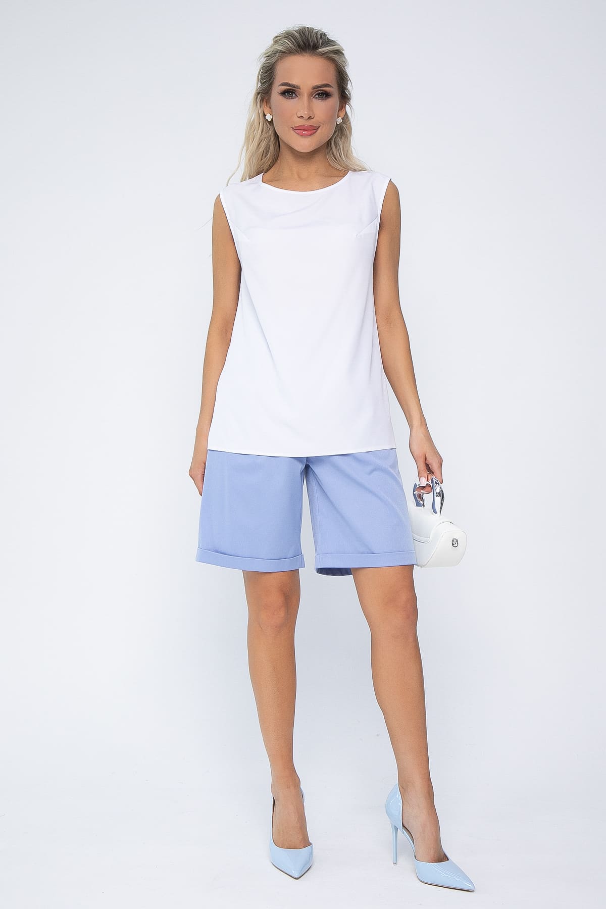 Костюм с шортами Мерано (бело-голубой) К15339-5М