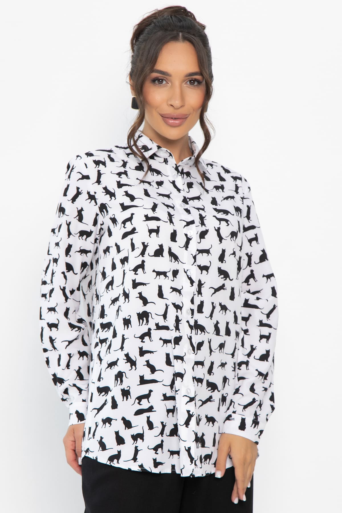 Рубашка Надель (белая/кошки) Б13844-16М