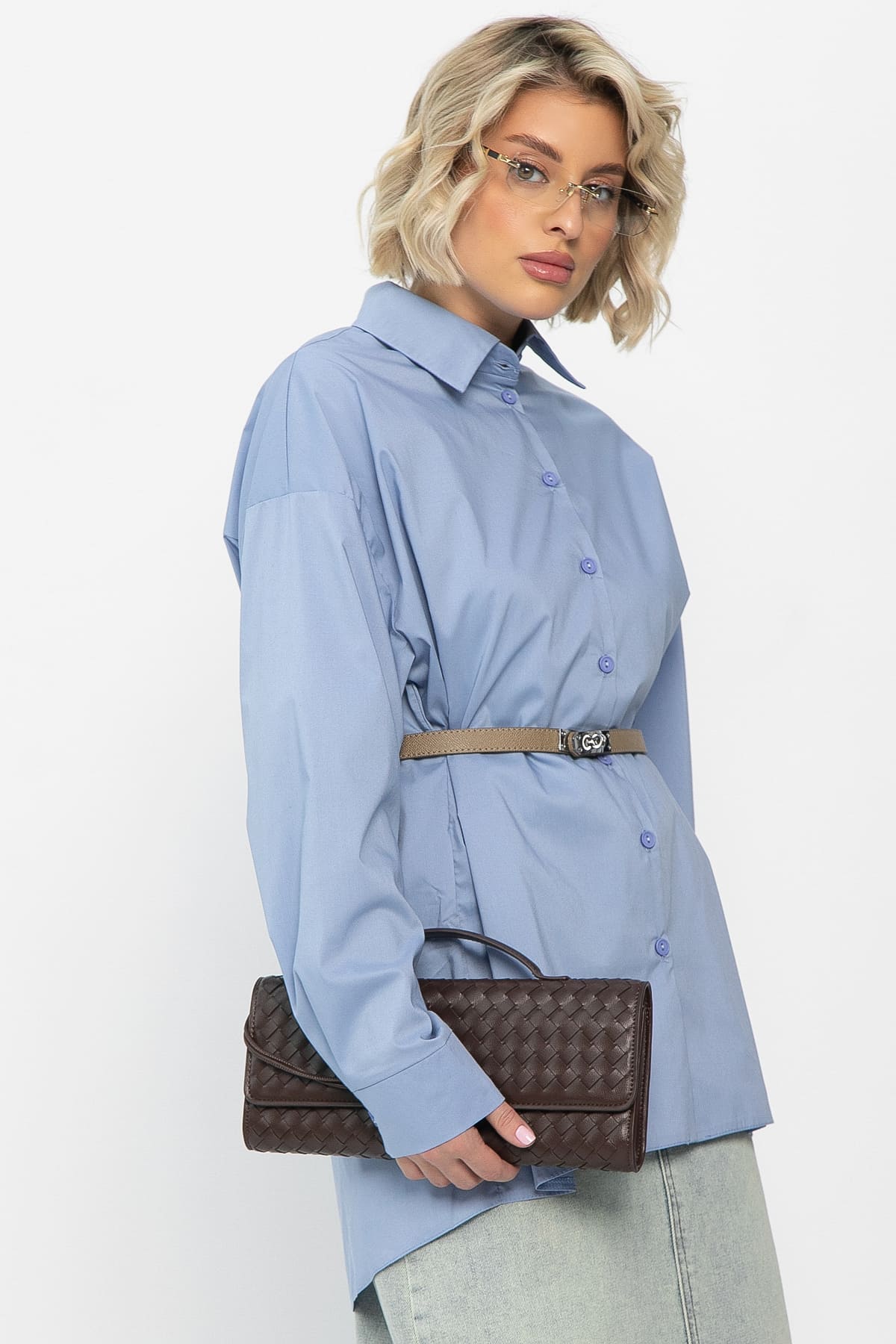 Рубашка Антария  (серо-голубая) Б14190-5М