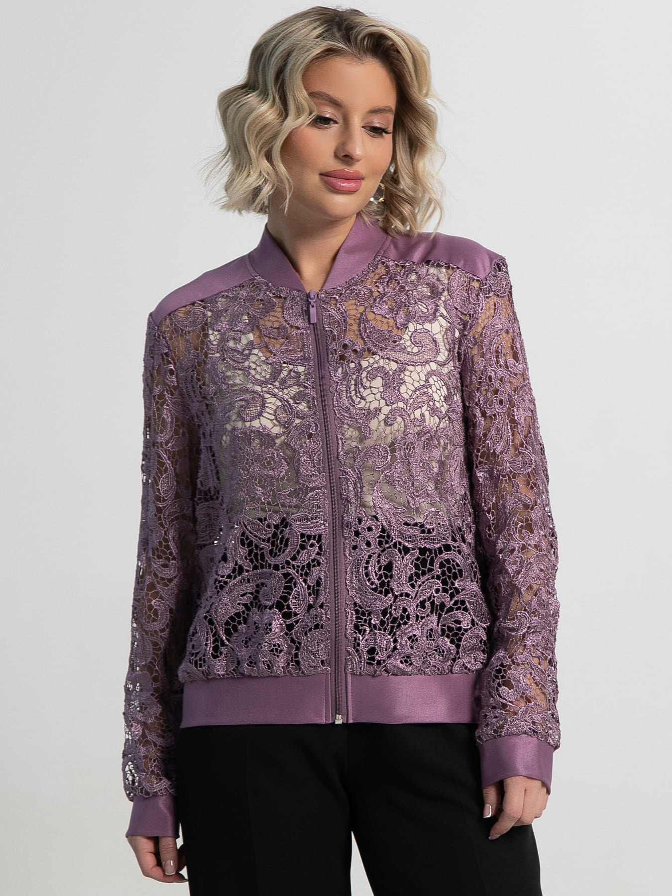 Жакет кружевной Индола (сиреневый) Б15108-3М