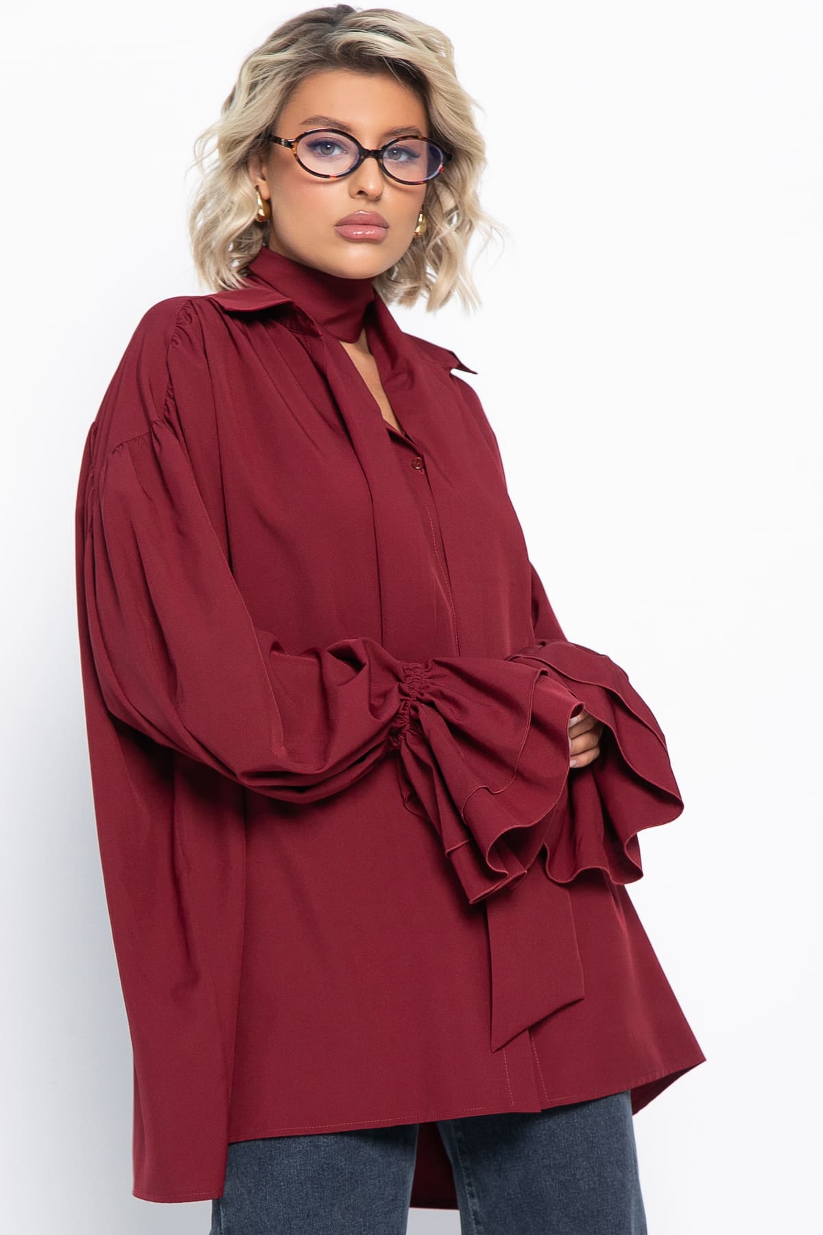 Блуза Присцилла (бордовая) Б14949-5М