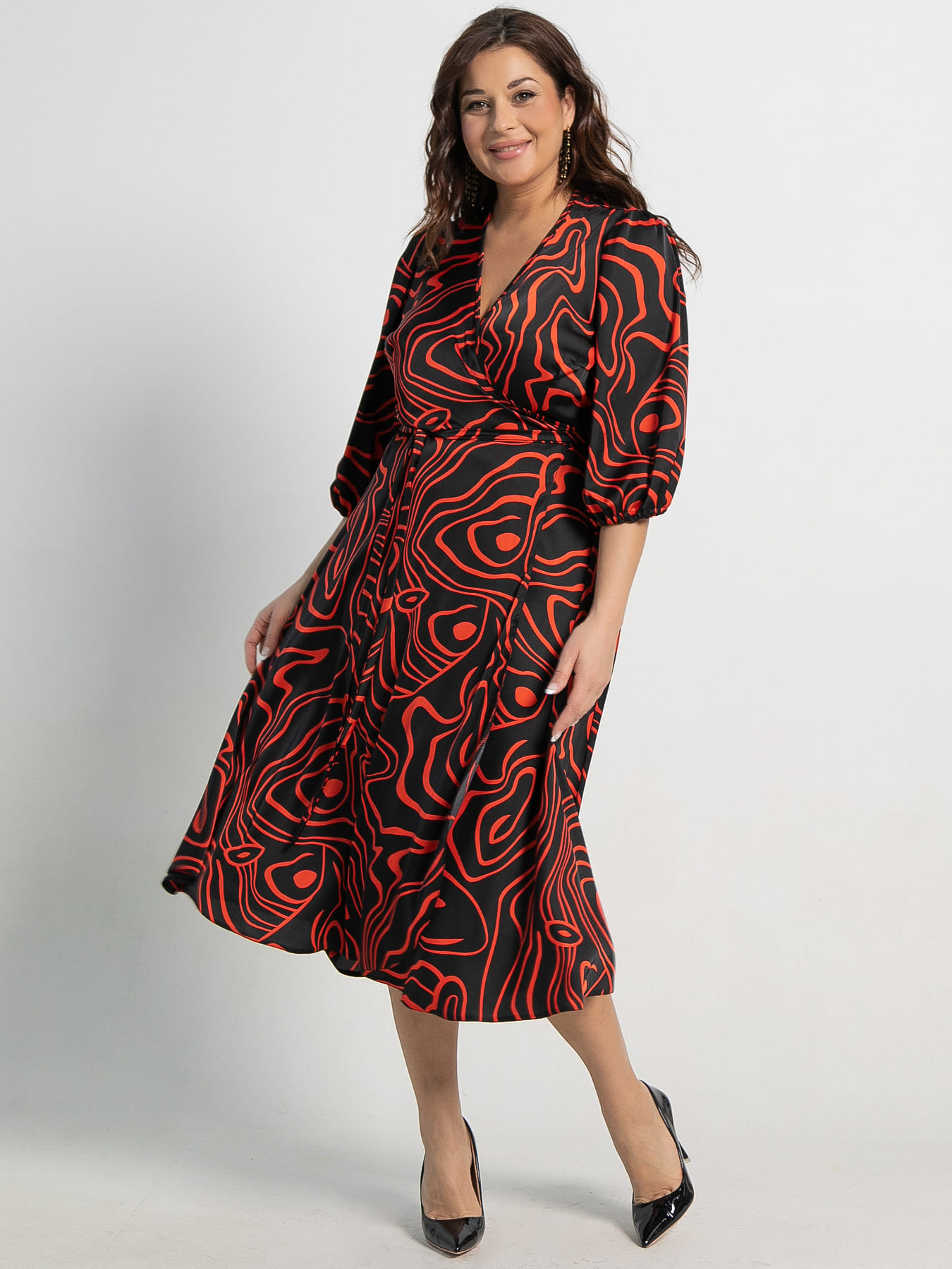 Платье Инна (черно-красное) П15068-13М