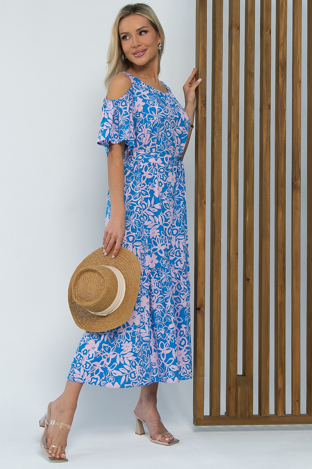 Платье Марианна (сине-розовое) П15348-5М