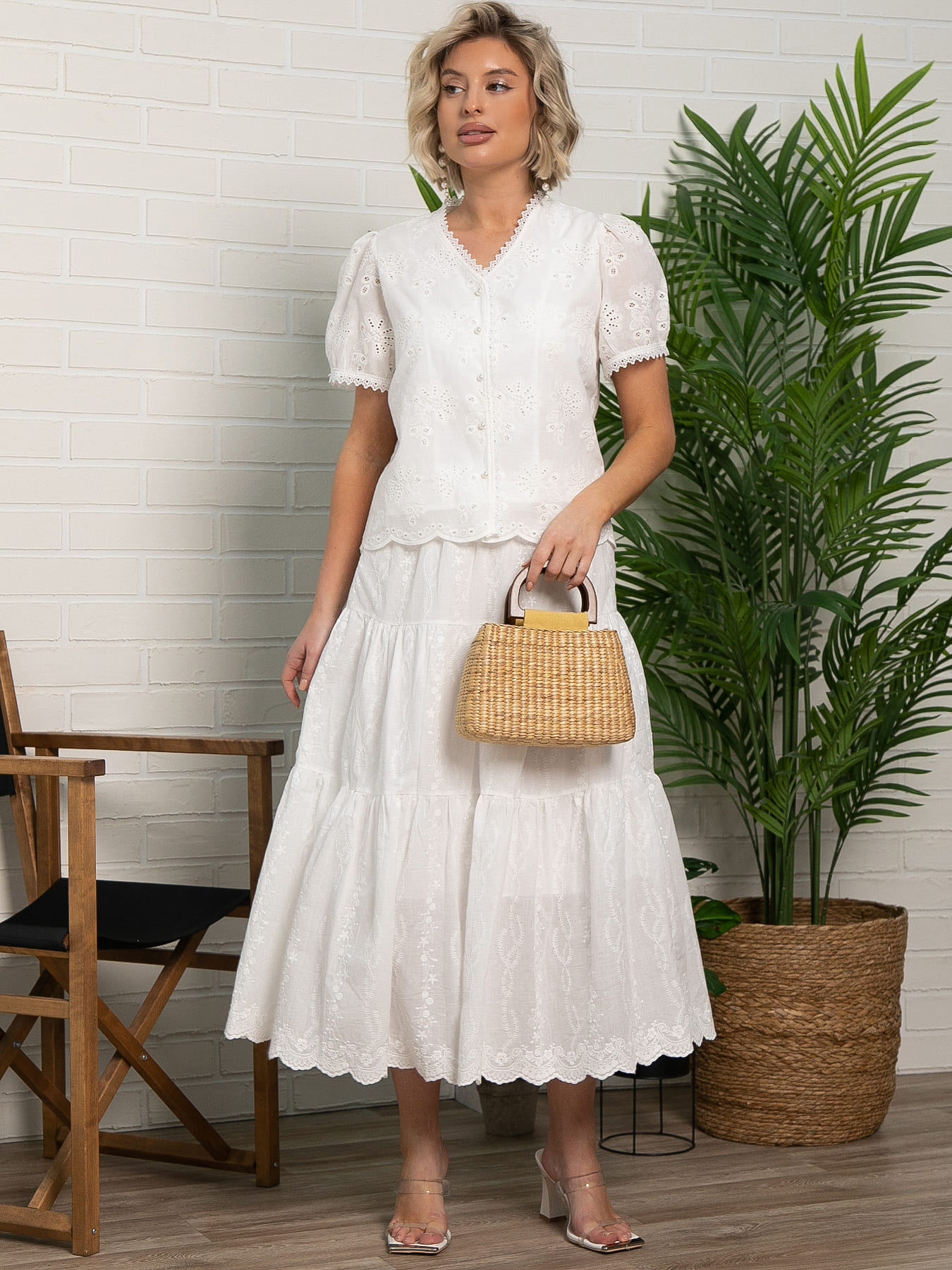 Юбка Бал цветов (белая) Ю15750-7М