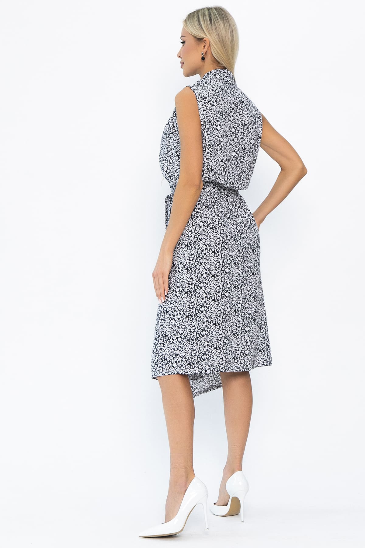 Платье Хьюми (черное/цветы) П13936-35М