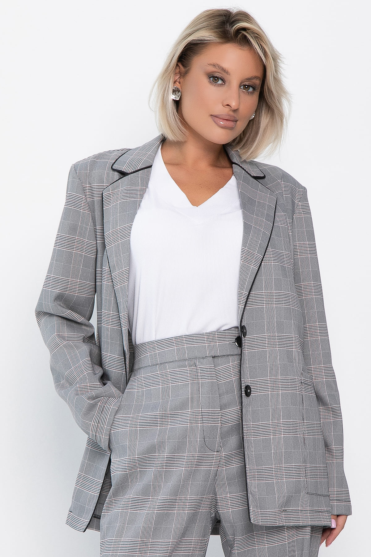 Жакет Нэри (серый/клетка) Б14111-34М