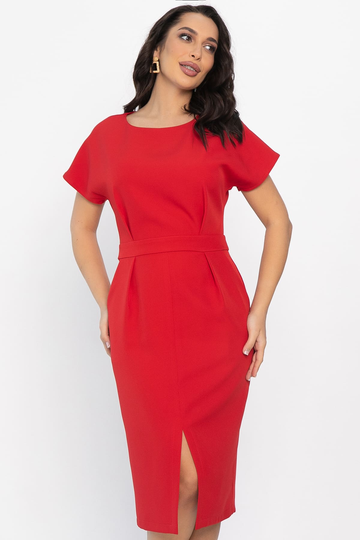 Платье с карманами Утренняя роса (красное) П14372-16М