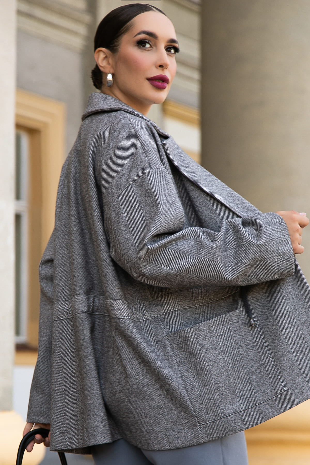 Пальто-пиджак (серый) Б14131-7М