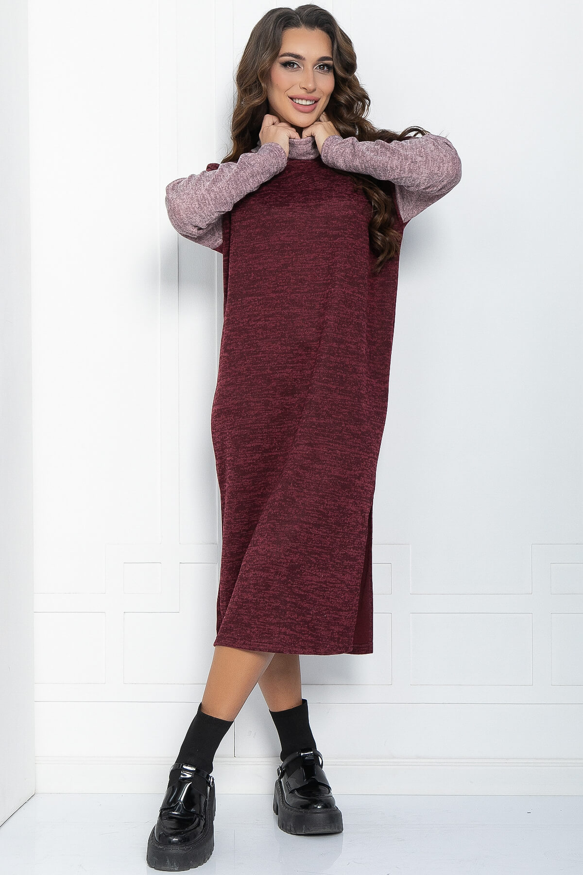 Платье Мишель (бордово-розовое) П11810