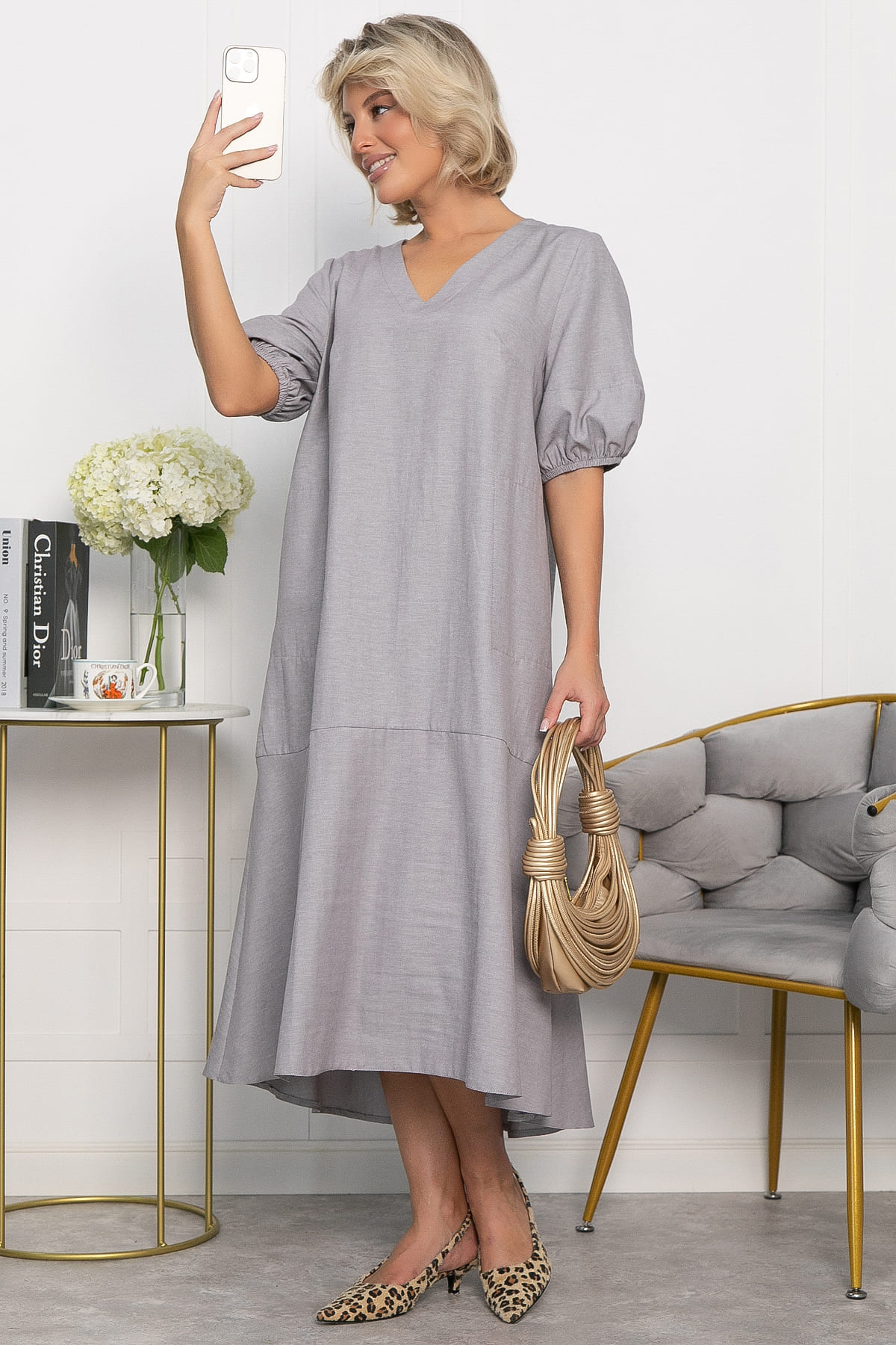 Платье Калифорния (серое) П14044-30М