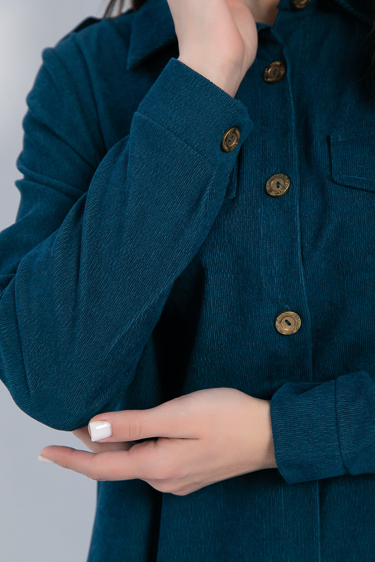 Платье-рубашка В большом городе (сине-зеленое) П12798М