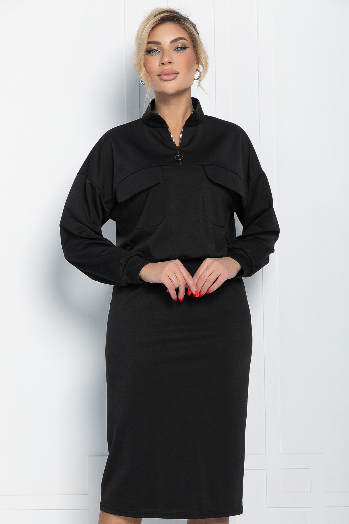 Платье Сибирский ритм (черное) П11621