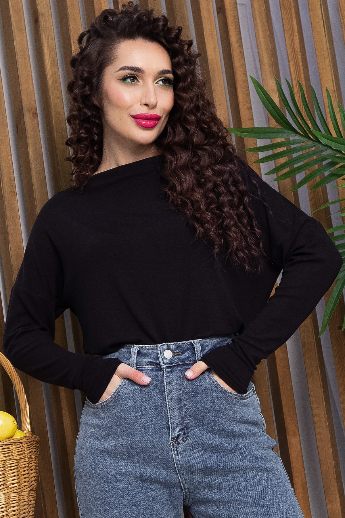 Блуза Грей (черная) Б13046-44М