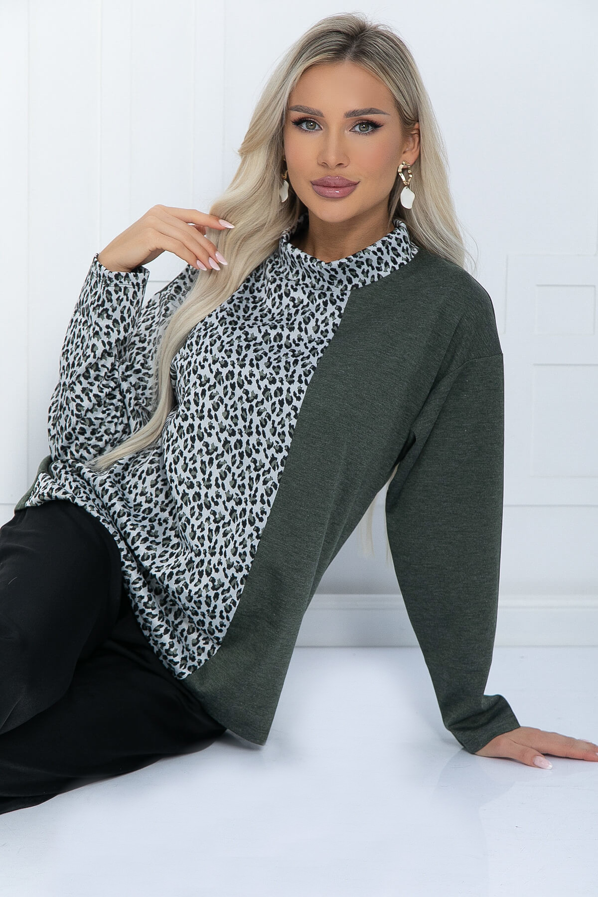 Блуза Элли (хаки) Б11306