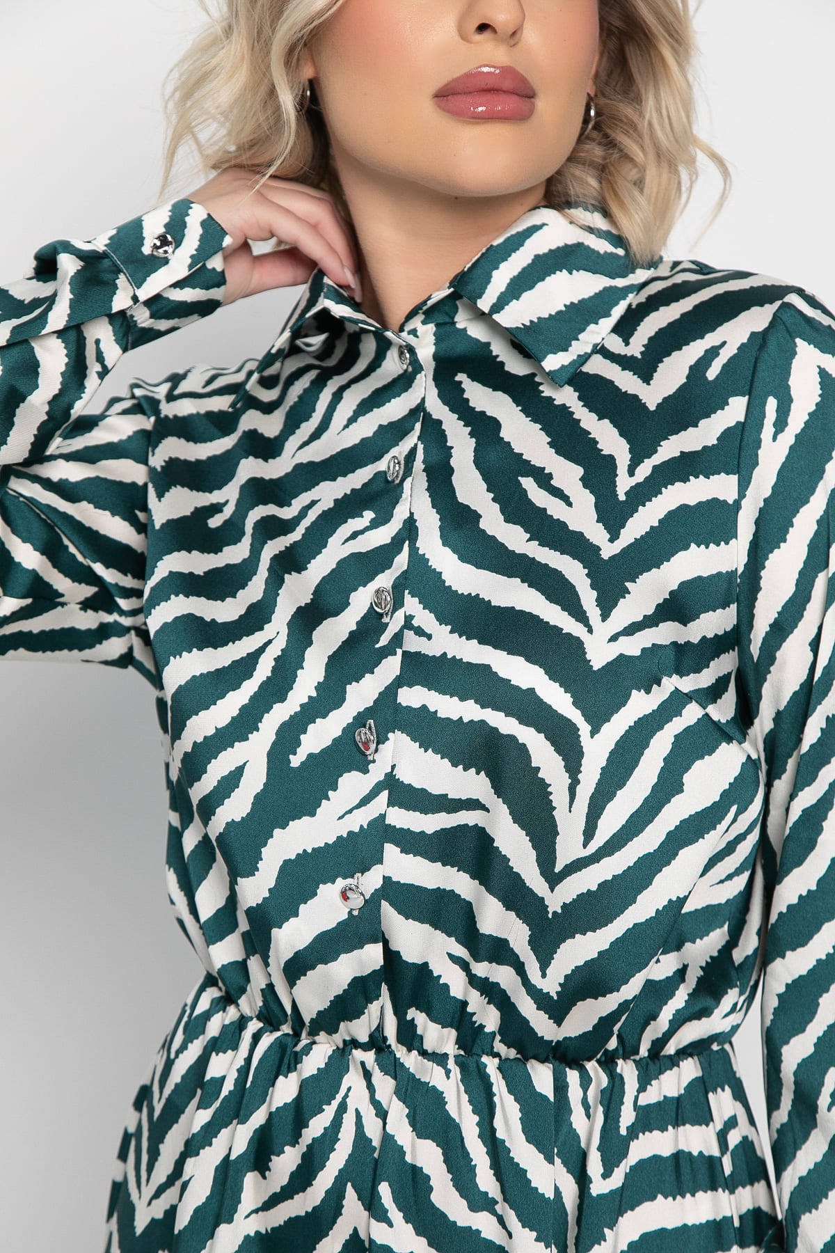 Платье Морена (бело-зеленое) П14969-45М