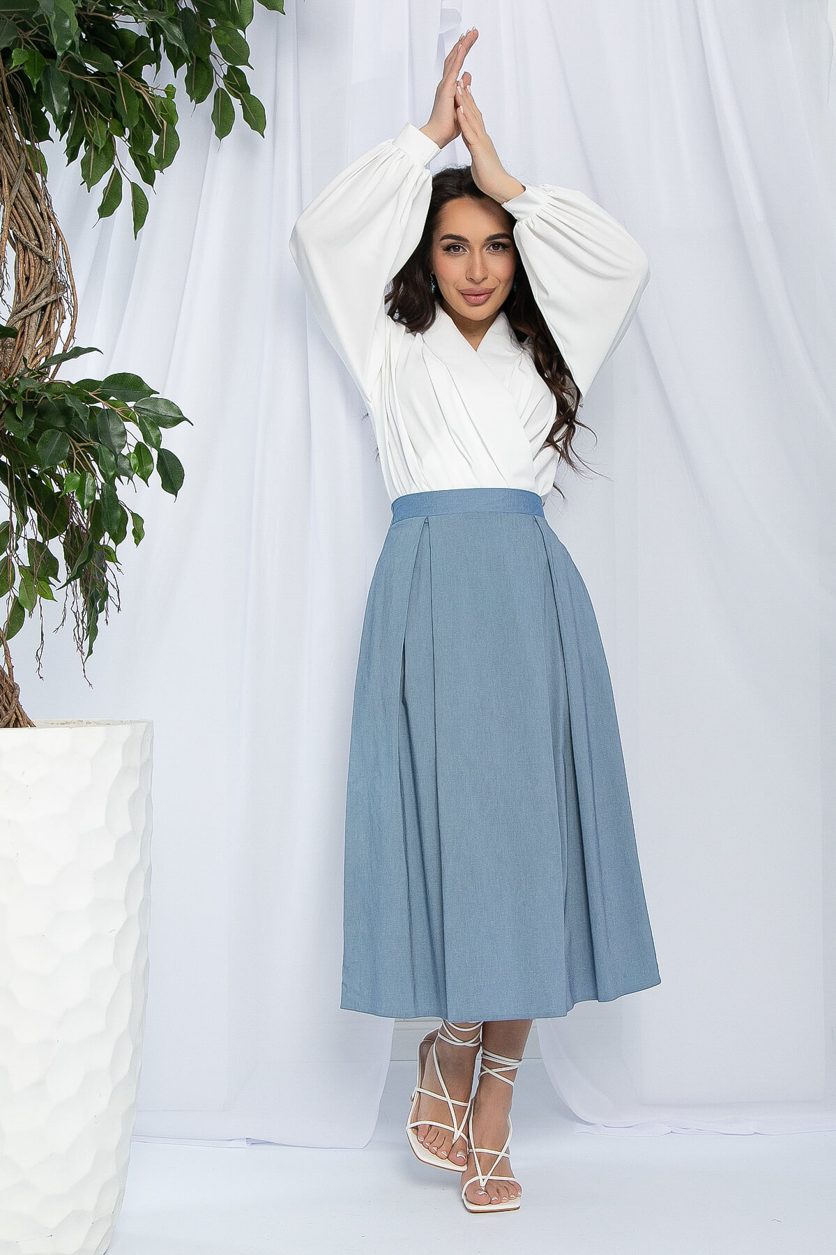 Юбка Городская среда (голубой джинс) Ю13079-16М